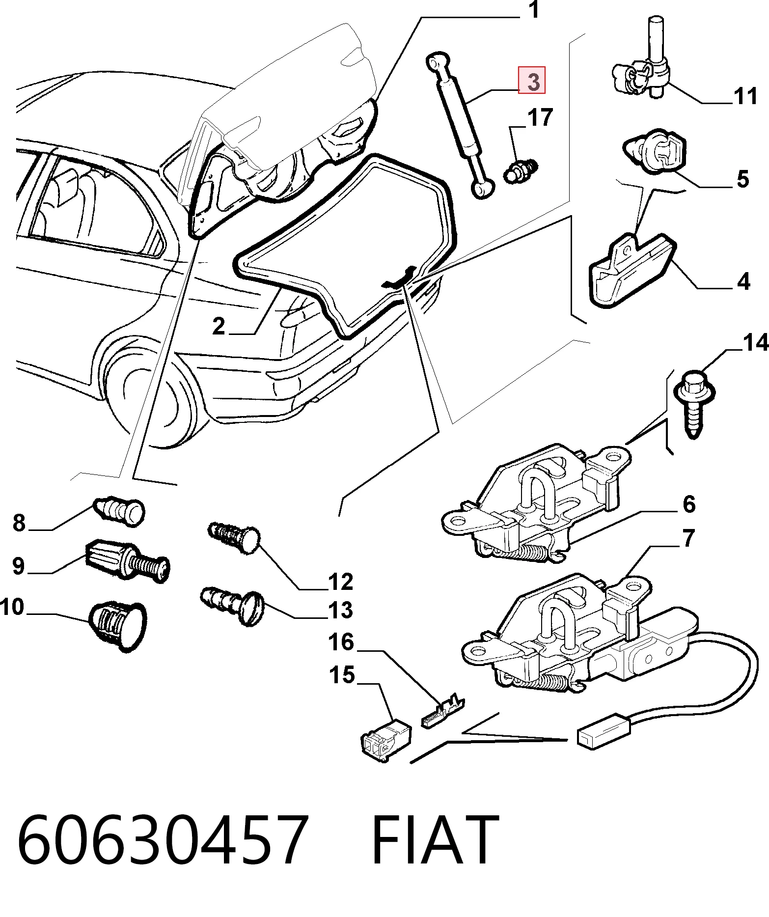 Amortiguador maletero para Alfa Romeo 156 932