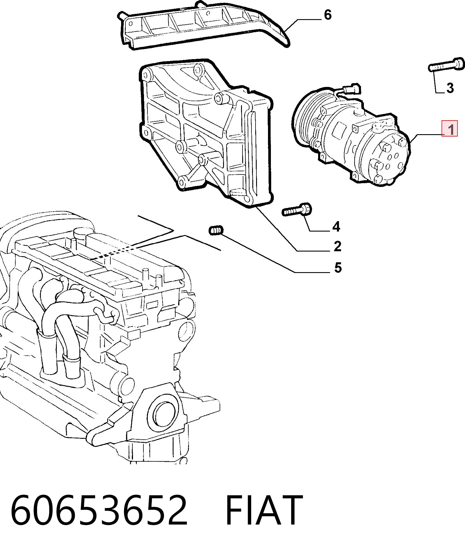 60653652 Fiat/Alfa/Lancia Compresor climatizador