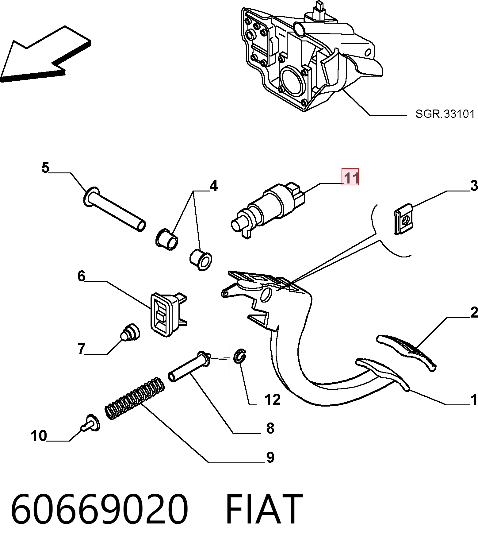 60669020 Fiat/Alfa/Lancia Interruptor luces de freno