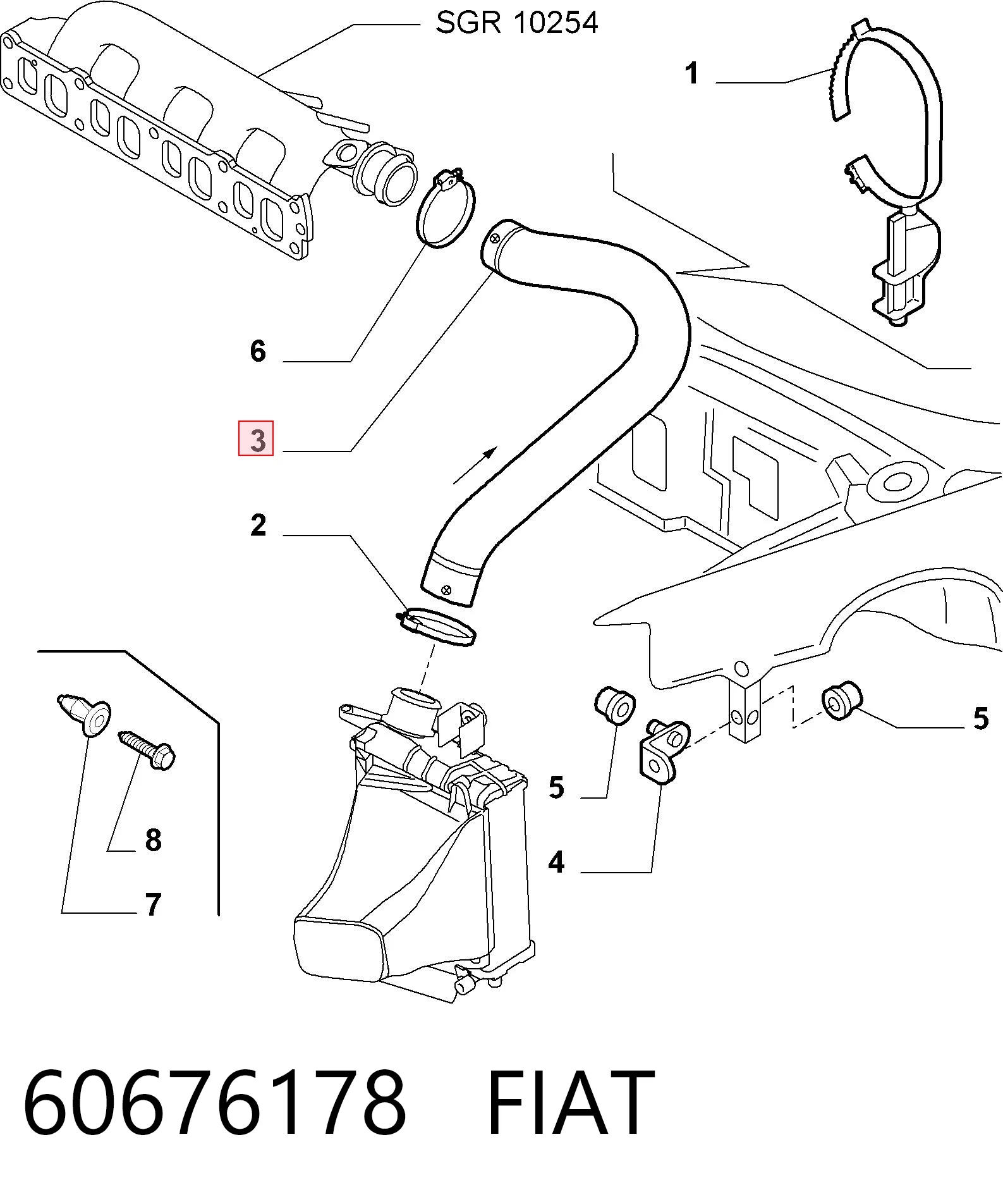 Tubo flexible de aire de sobrealimentación Sidat 500287