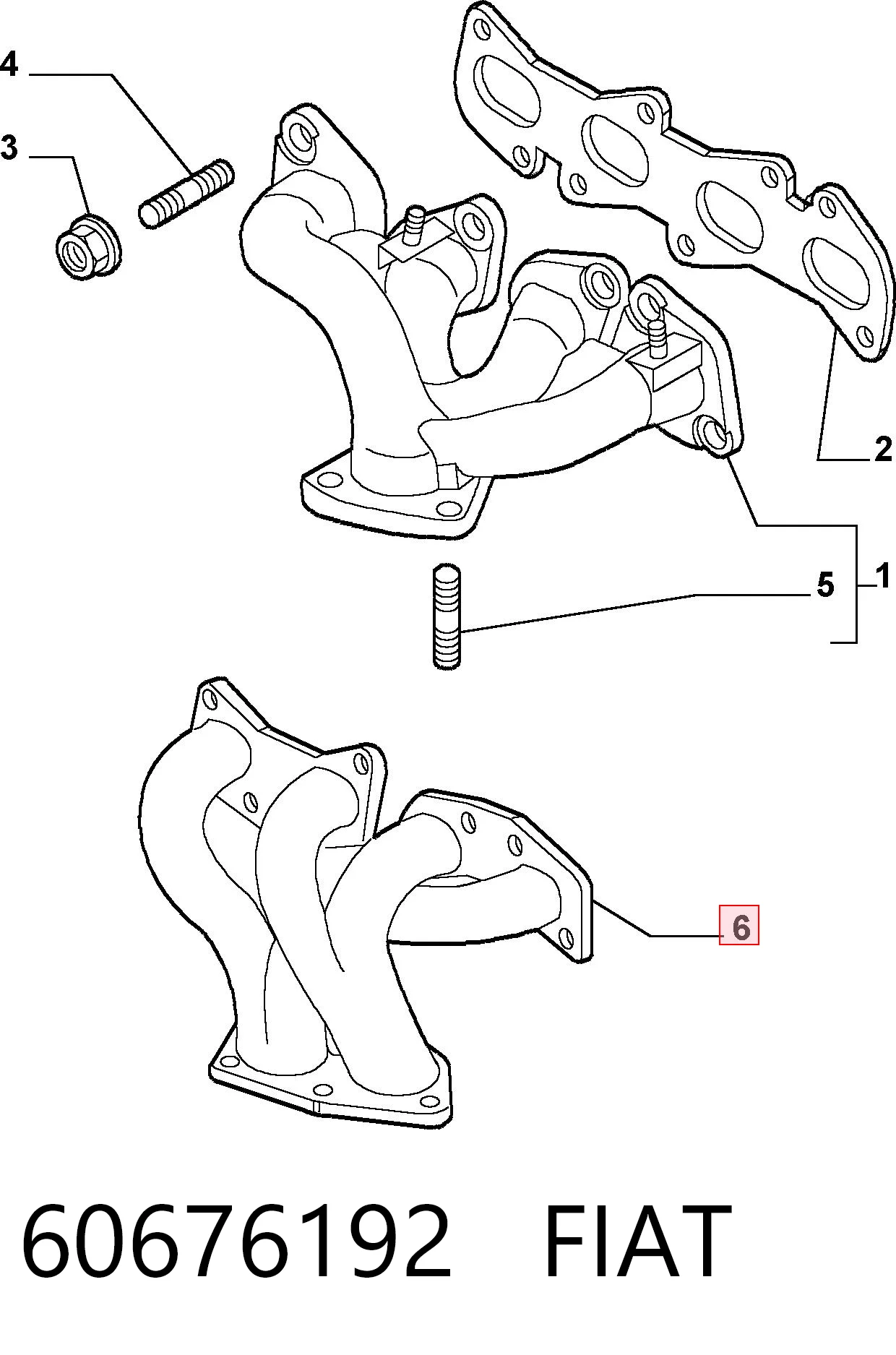 Colector de escape para Alfa Romeo 147 937