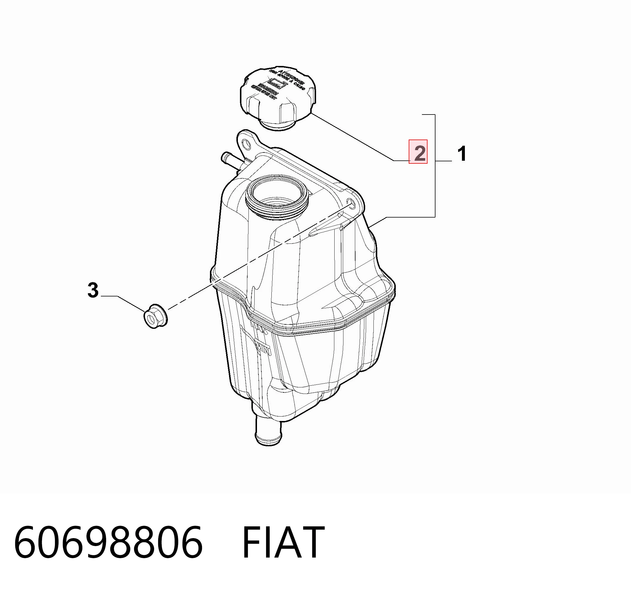 60698806 Fiat/Alfa/Lancia Tapón del radiador de refrigerante