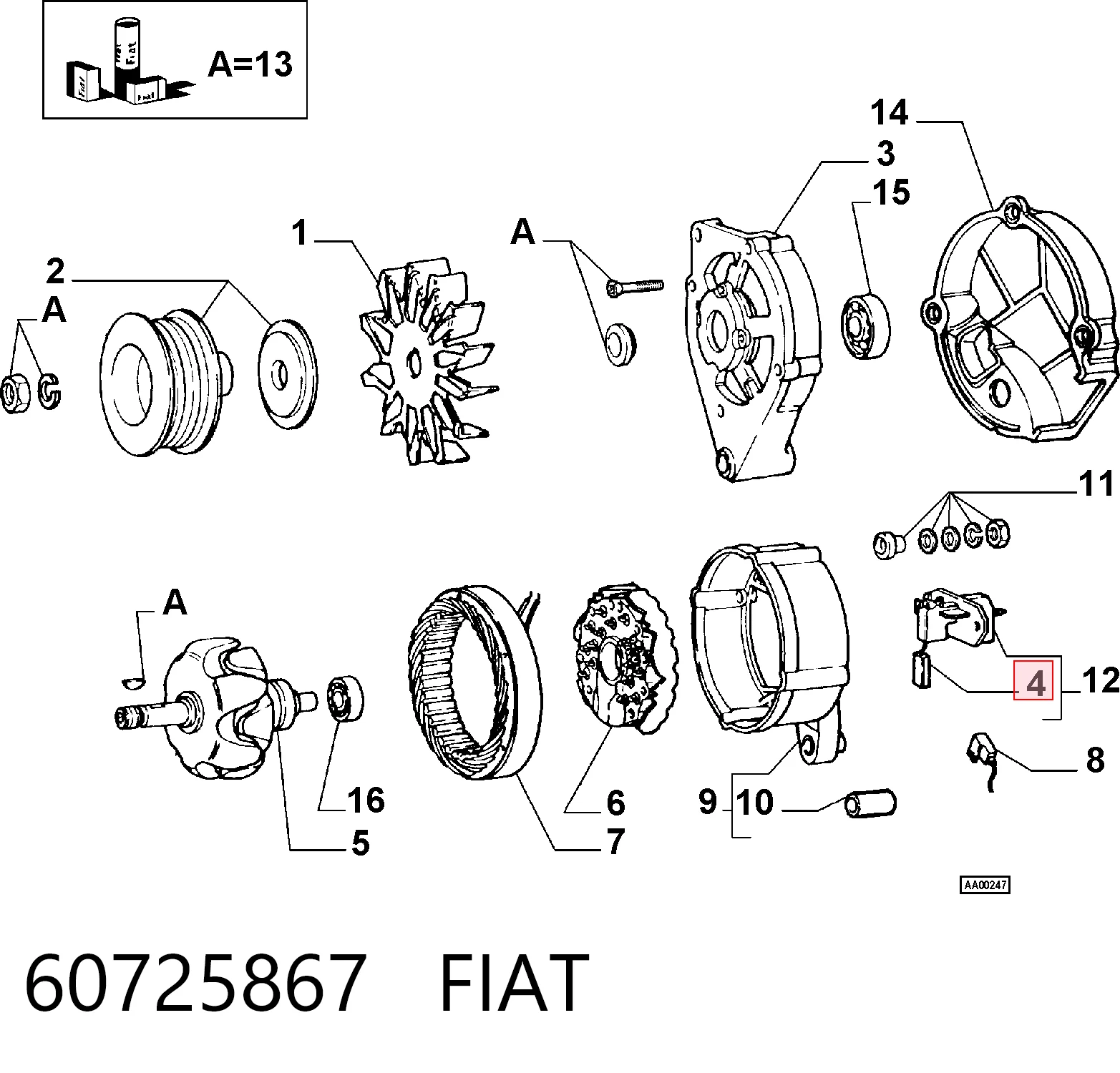 Precio del repuesto Escobillas de alternador Swift II sedán