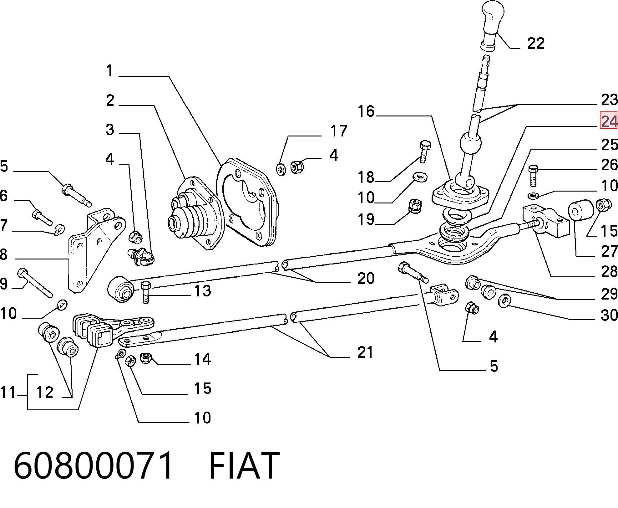 Casquillo palanca selector Lancia Delta I (1982-1993)