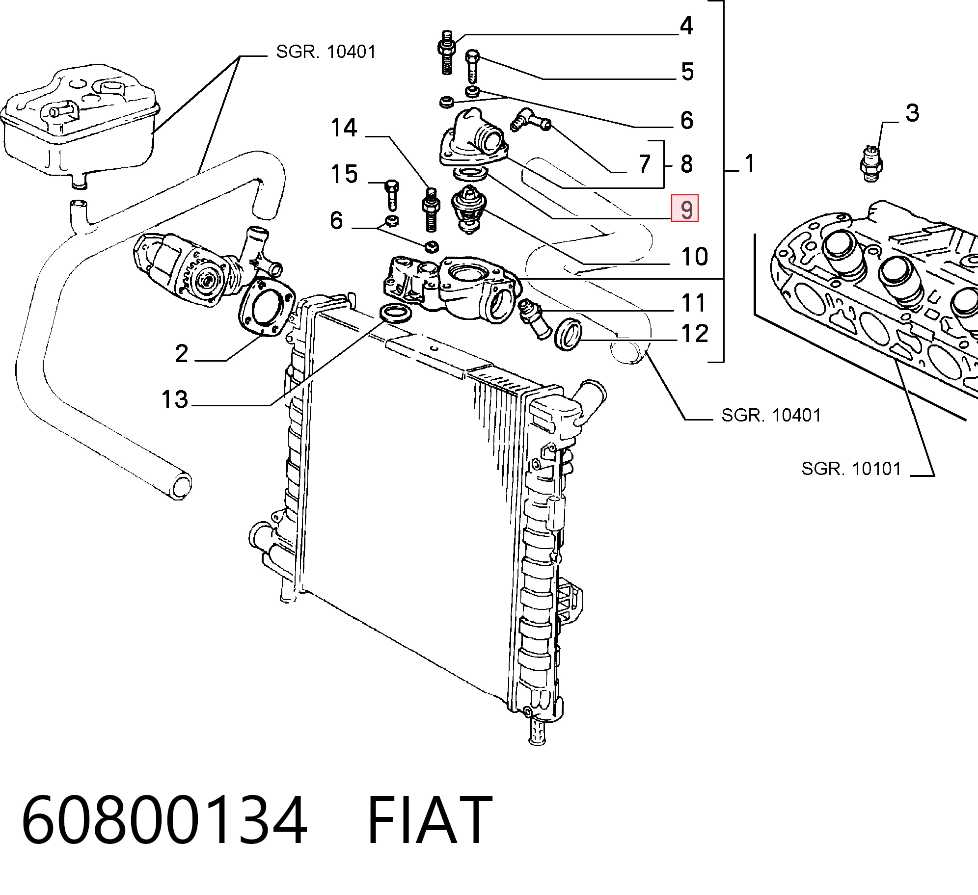 Junta de termostato para Volvo S40 VS