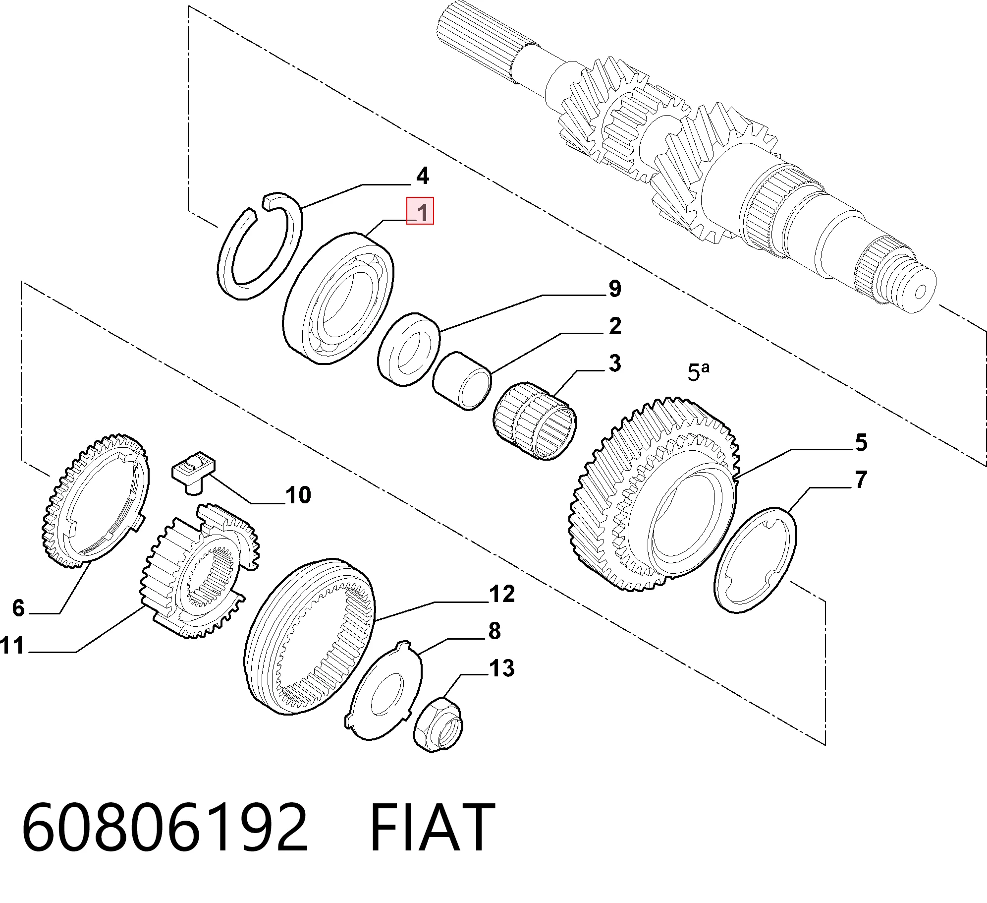  Cojinete, caja de cambios Fiat Doblo 1