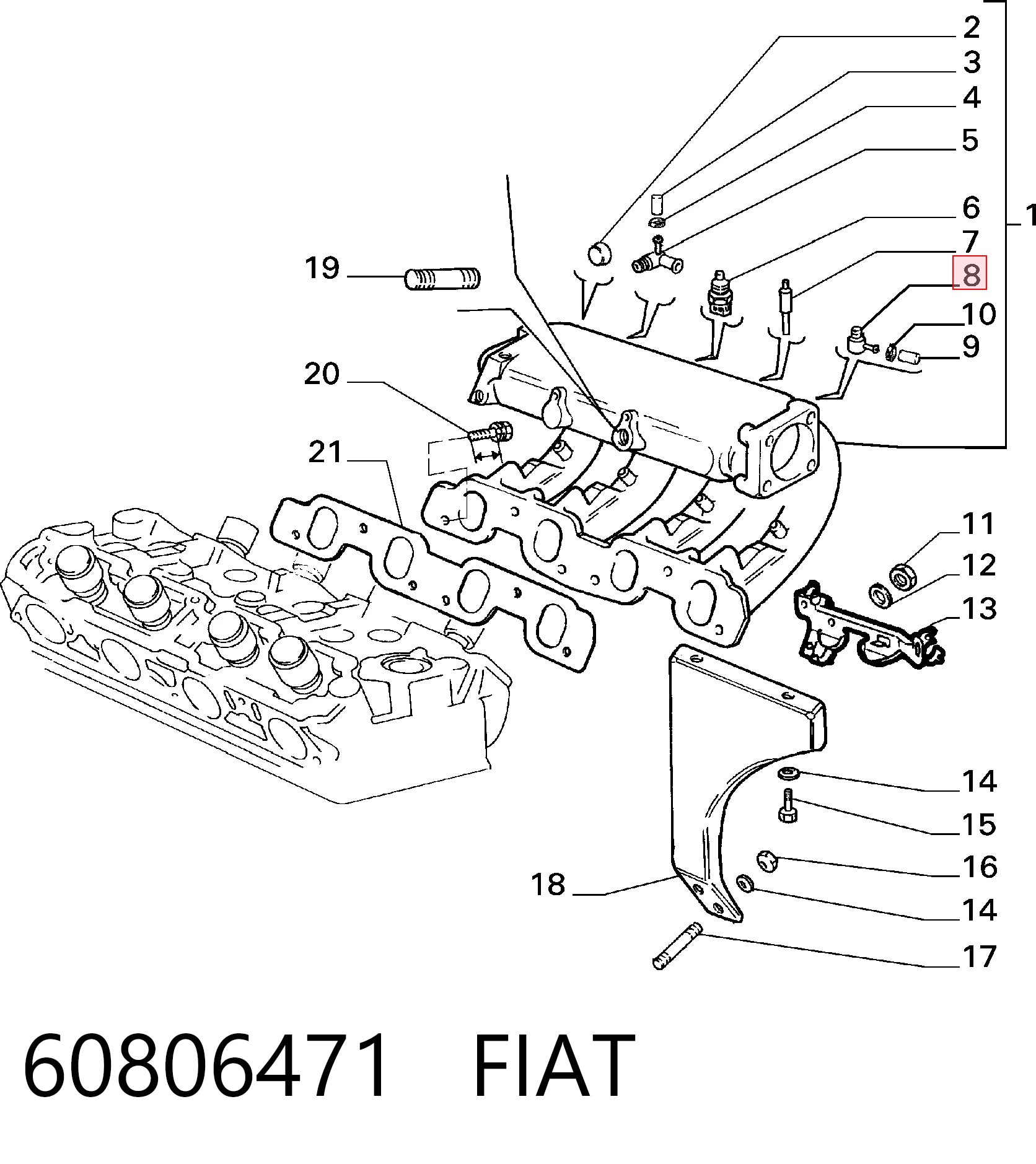 Sensor de temperatura del aire de admisión Lancia Delta I (1982-1993)