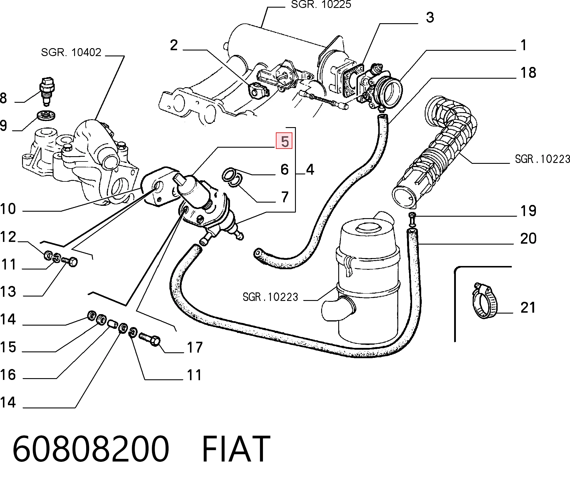 60808200 Fiat/Alfa/Lancia Regulador de ralentí