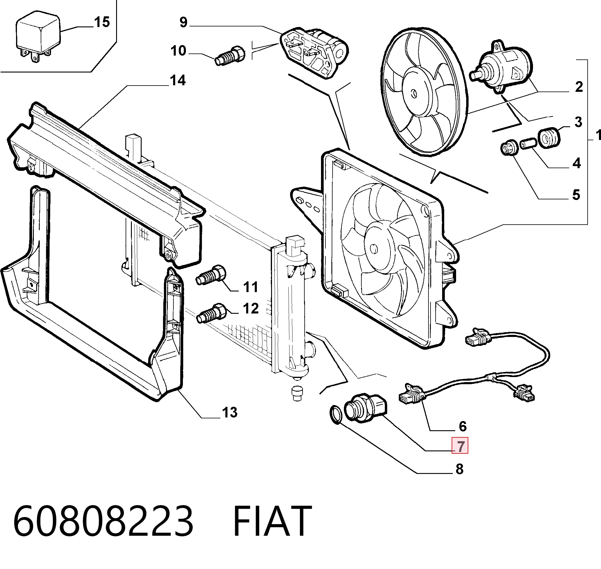 Interruptor de temperatura, ventilador del radiador Fiat Bravo  (182)