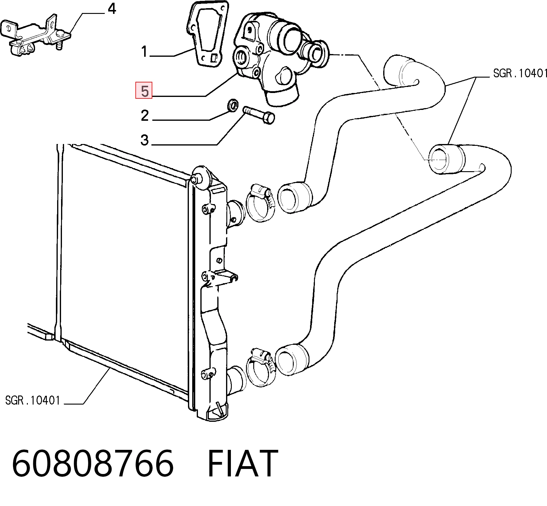  Caja de termostato Fiat Tempra 