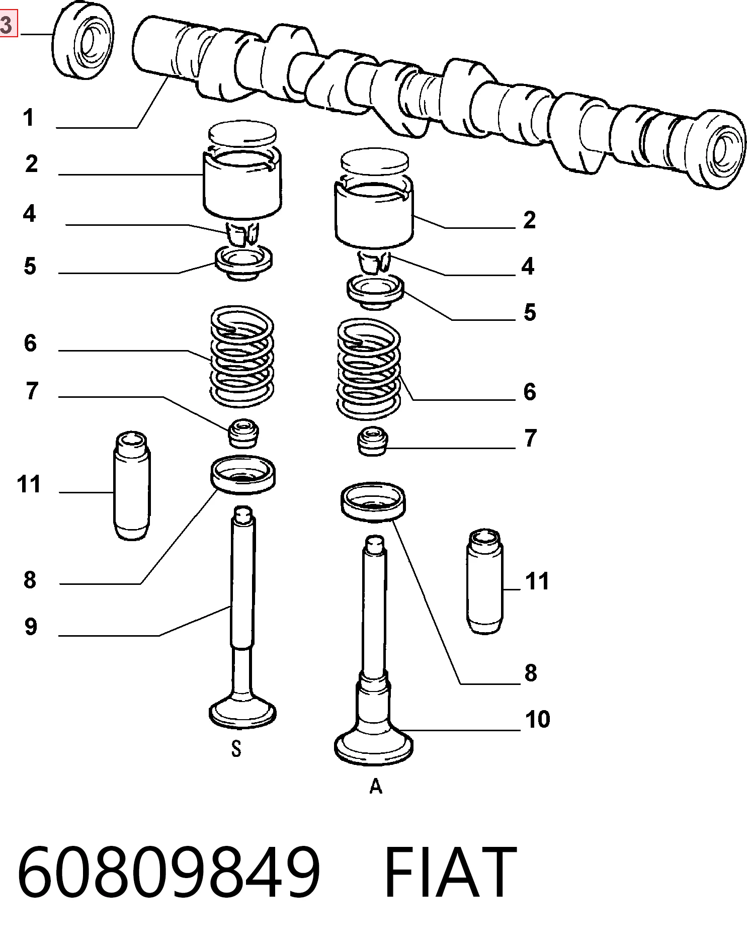 Anillo impermeable, árbol de levas Fiat Punto I (176)