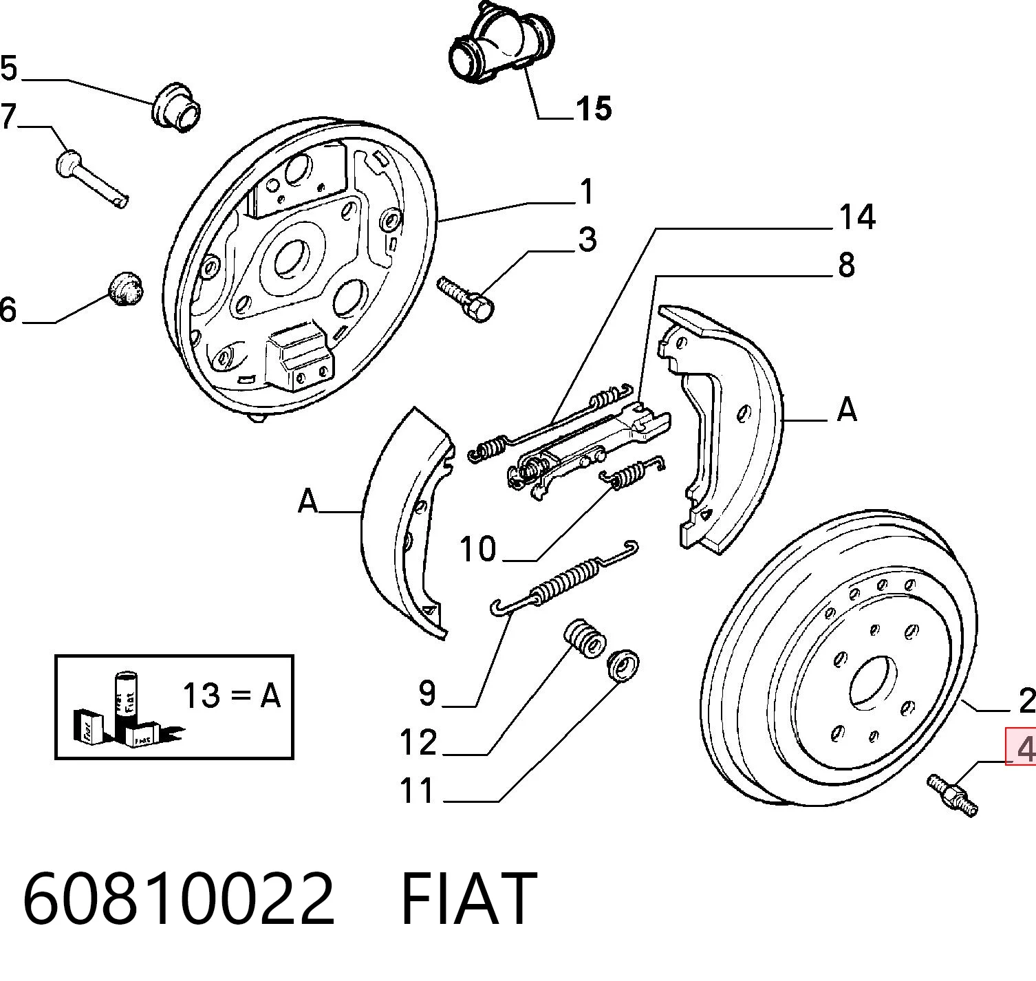 Tornillo de disco de freno para Fiat Doblo I 223