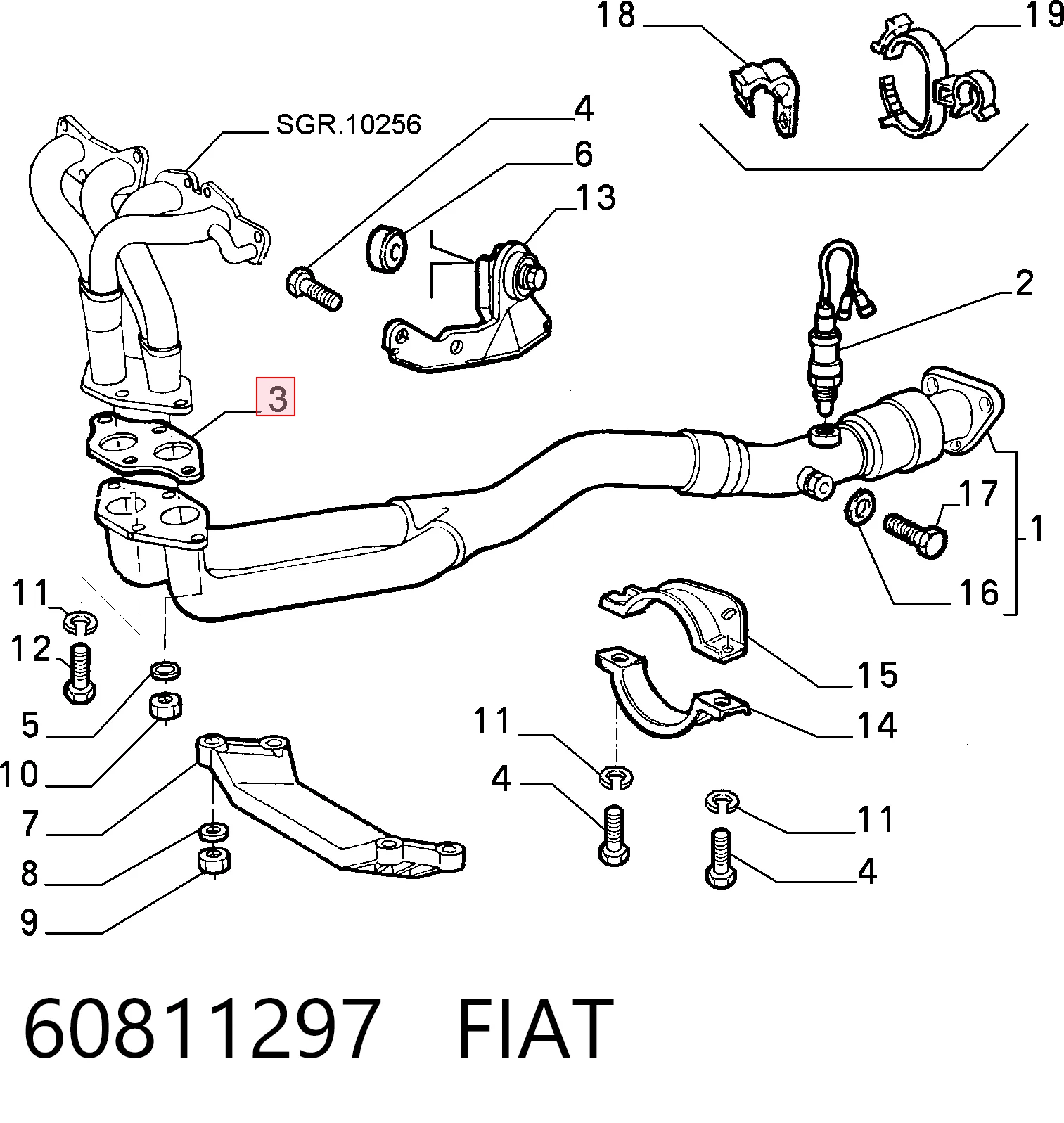 Junta de sistema de escape para Alfa Romeo 156  932