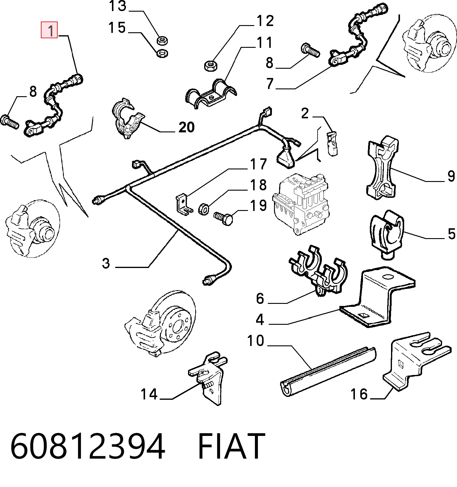 Sensor ABS para Fiat Tempra 159
