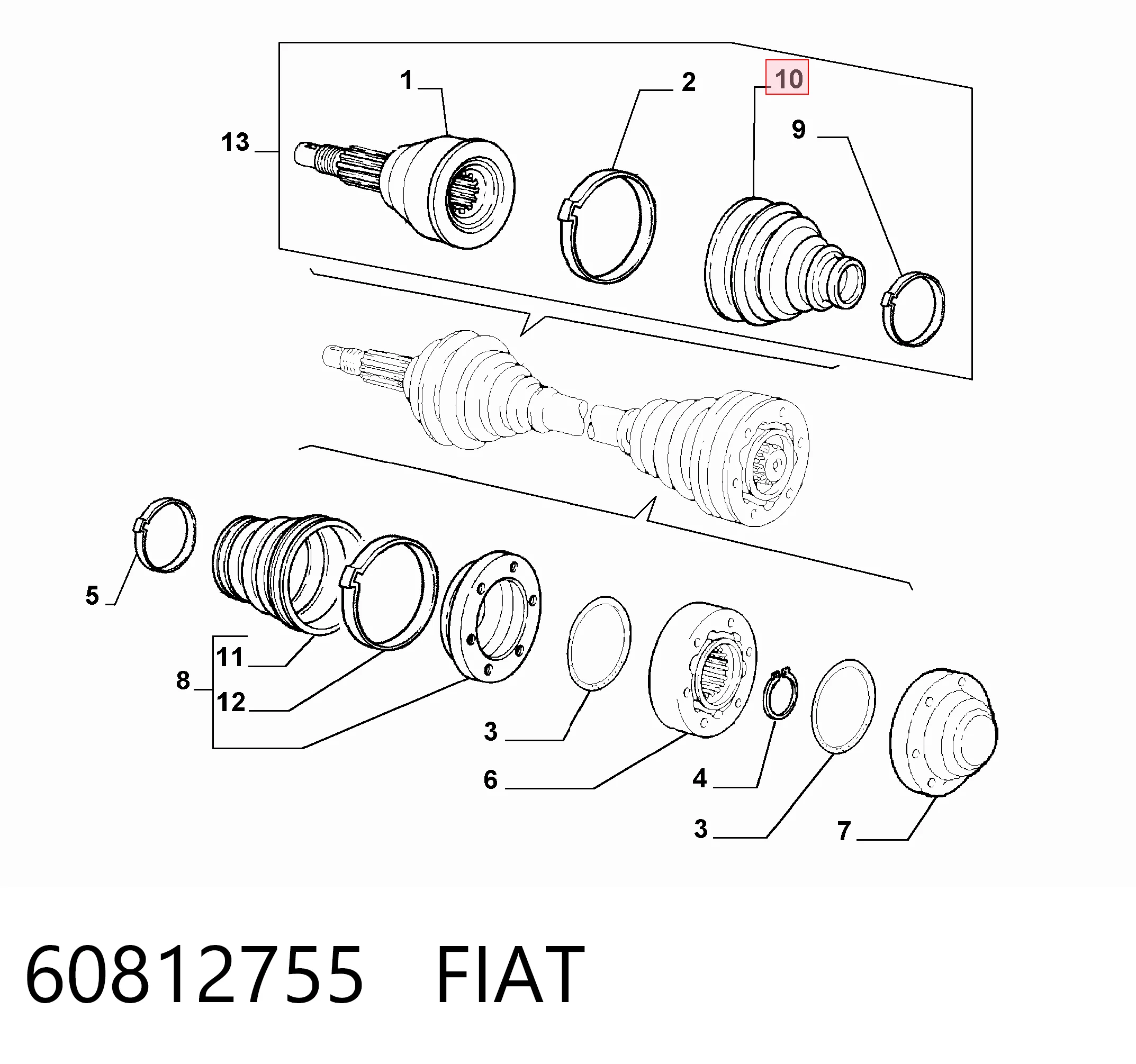 Fuelle transmisión delantero exterior Fiat Stilo  (2001-2006)