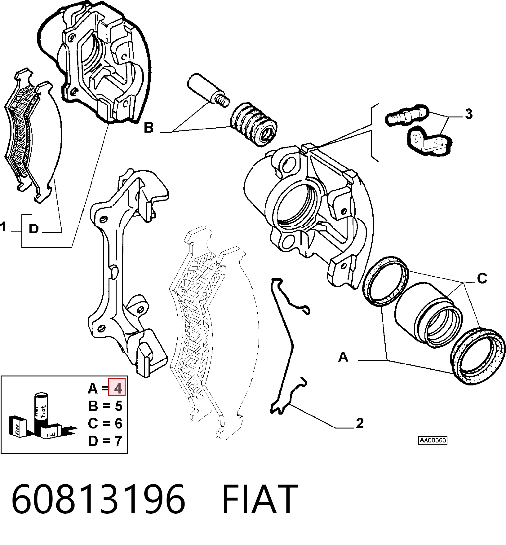 Comprar Juego de reparación de pinza de freno trasero Fiat Palio 178DX a bajo precio