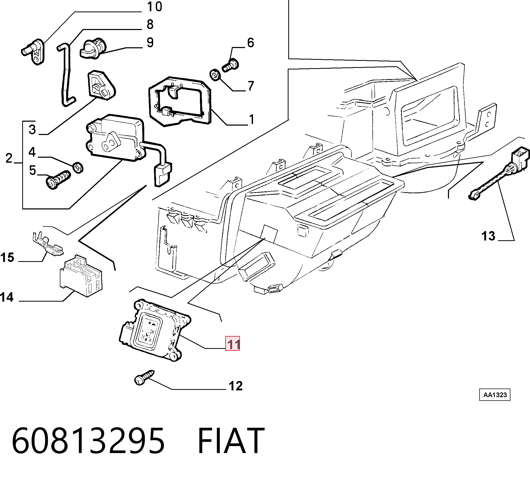 Actuador de сompuerta de сalefacción Fiat Brava  (1995-2001)
