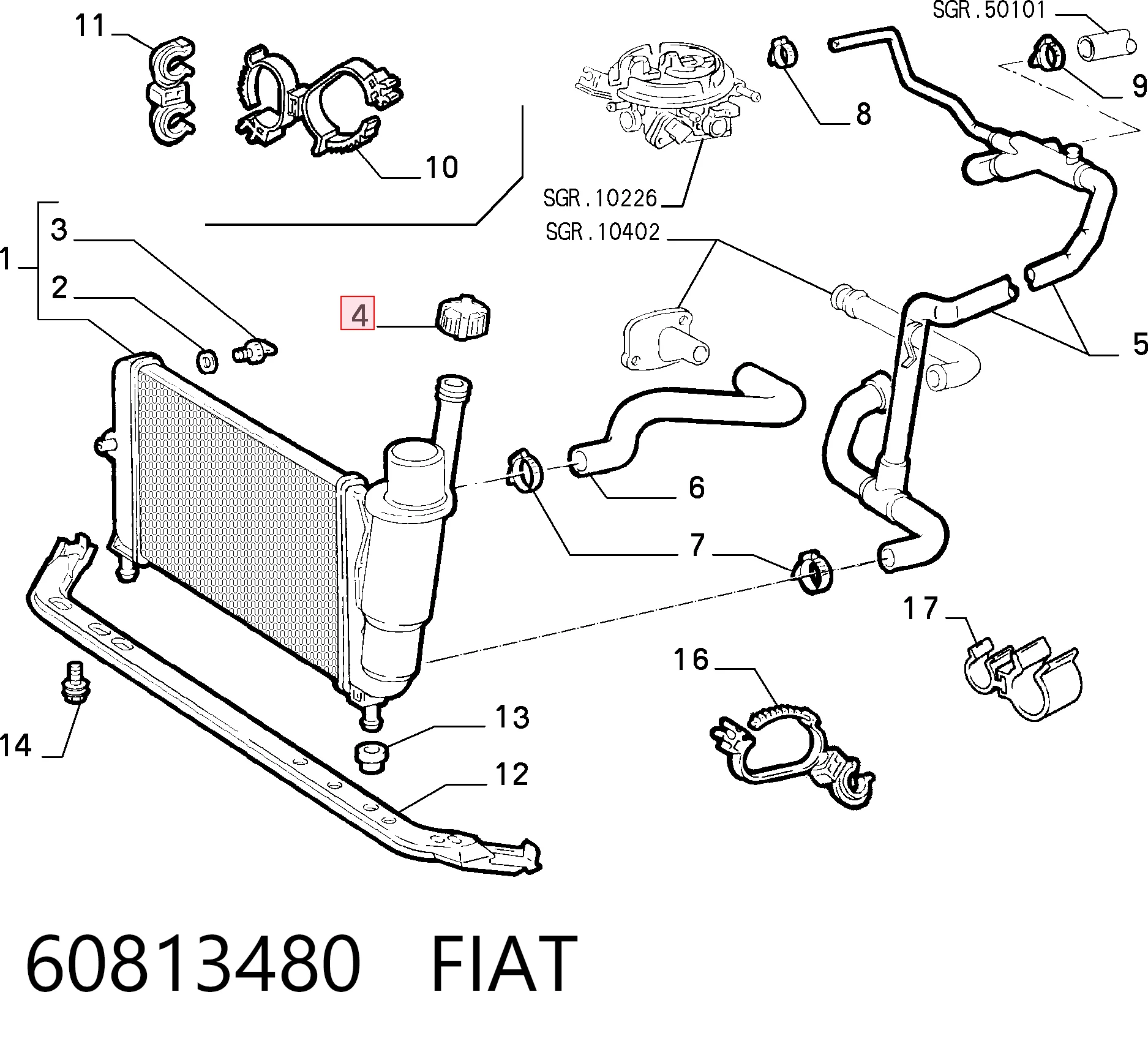 Tapón depósito de refrigerante para Alfa Romeo 33 905