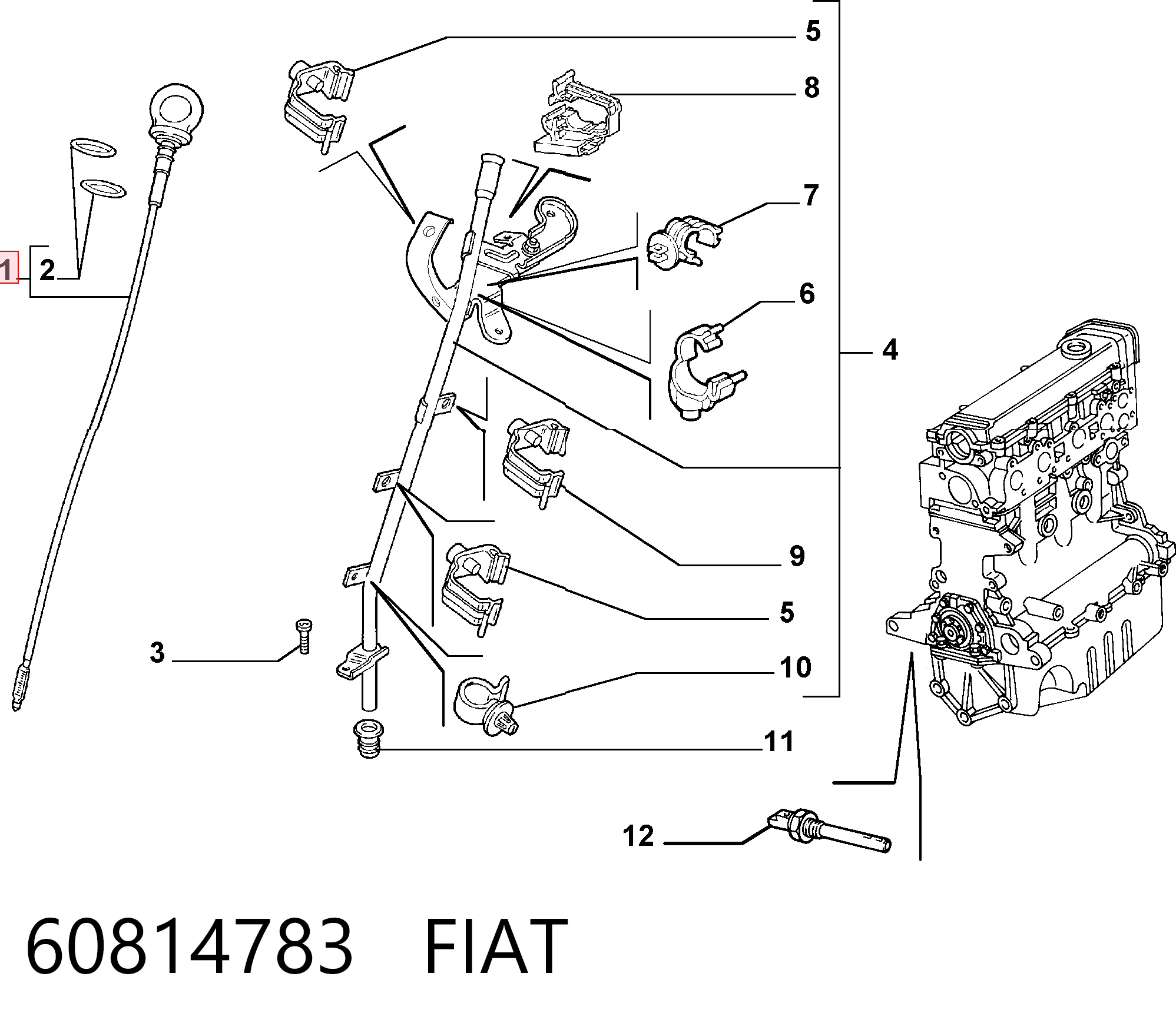 Varilla del nivel de aceite Fiat Stilo hatchback (192) (2001 - 2006) precio, desde 12,64 EUR