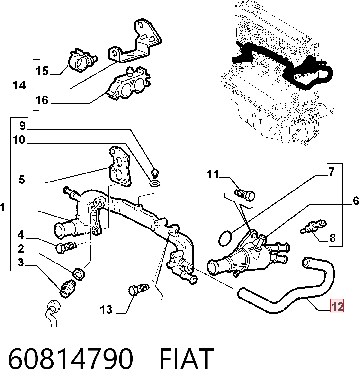 Comprar Manguera (tubo) del sistema de refrigeración Alfa Romeo 156  932 a bajo precio