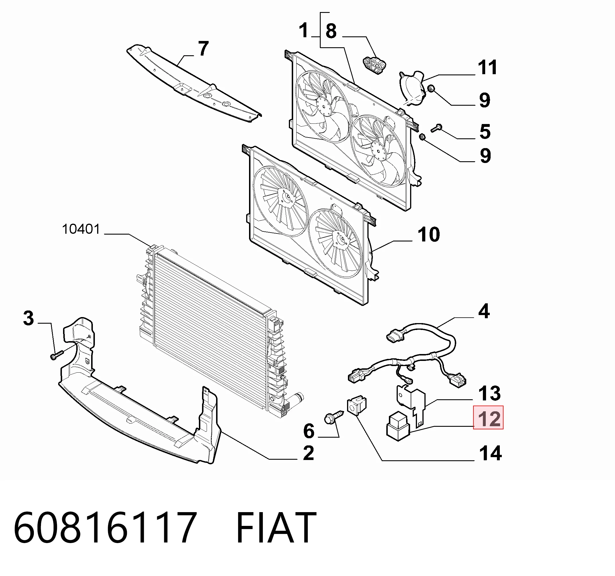 46520438 Chrysler Relé de ventilador de aire acondicionado