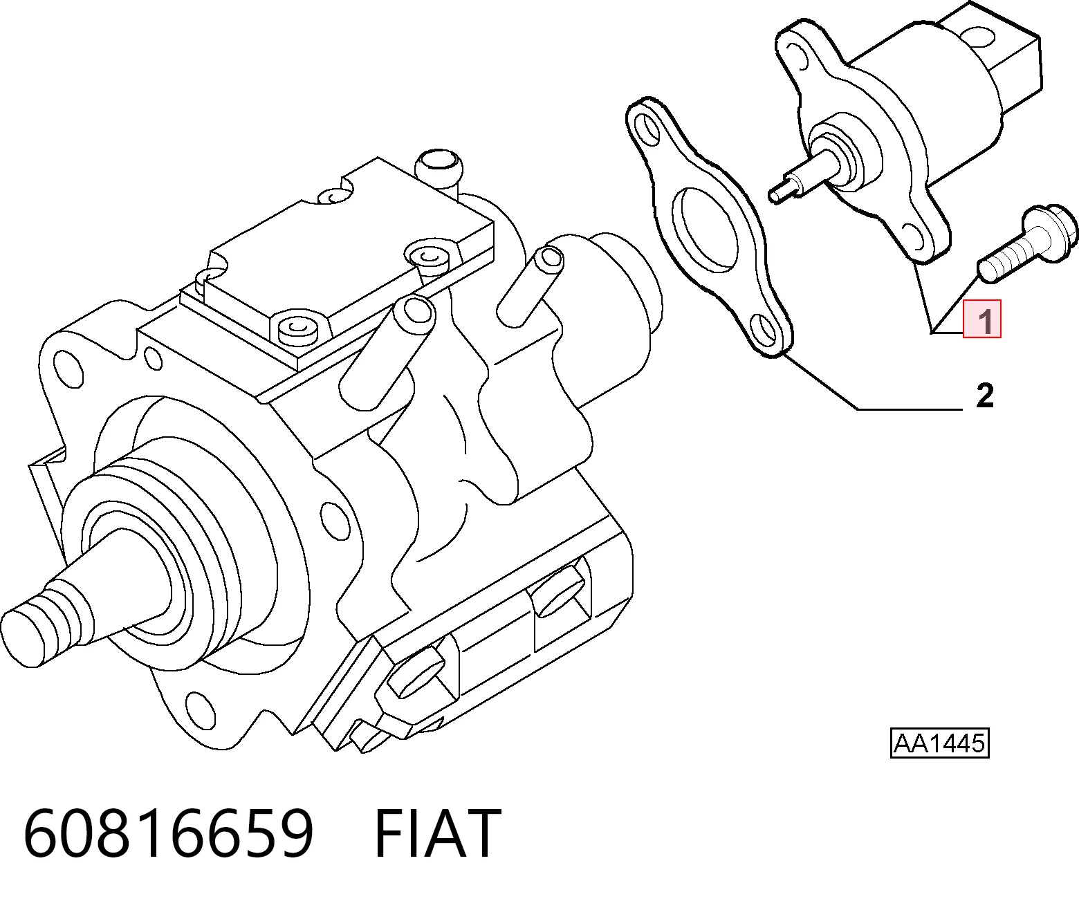 60816659 Fiat/Alfa/Lancia Válvula reguladora de presión del sistema common rail