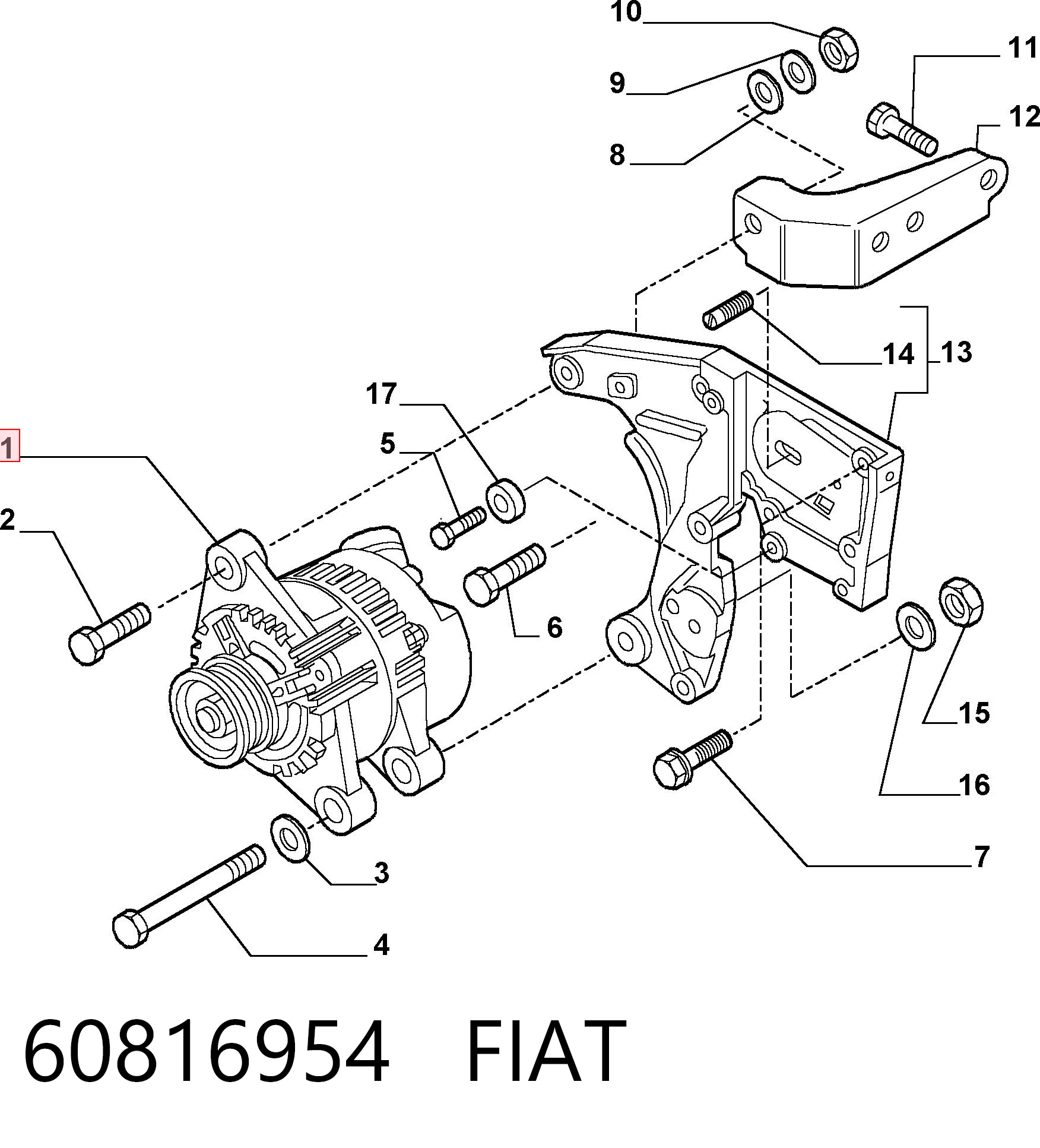 60816954 Fiat/Alfa/Lancia Alternador de coche