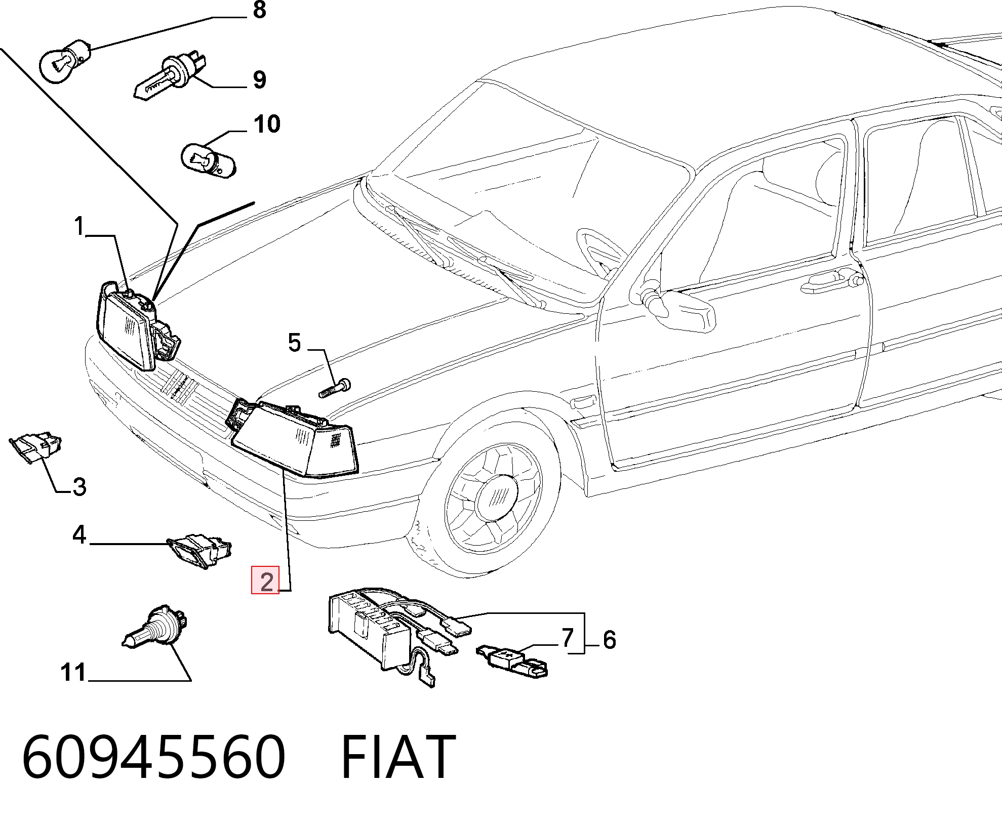 Faros Fiat Tempra  (1990-1996)