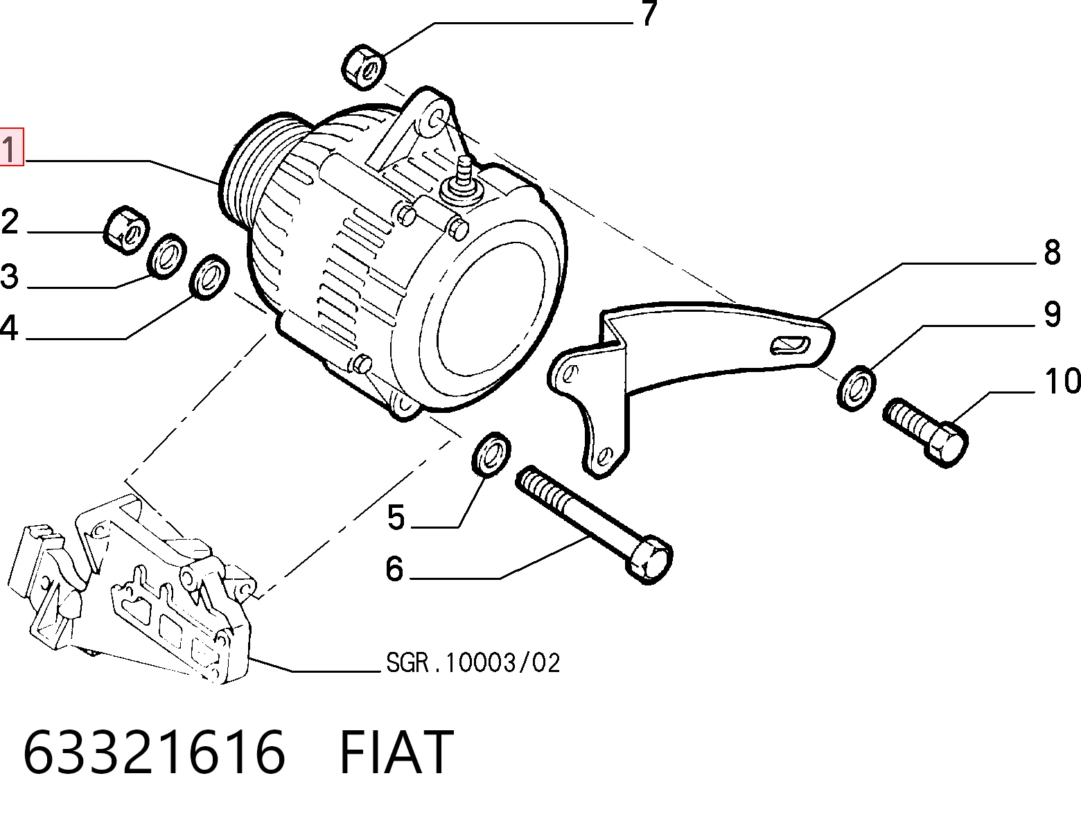 Alternador 63321616 FIAT
