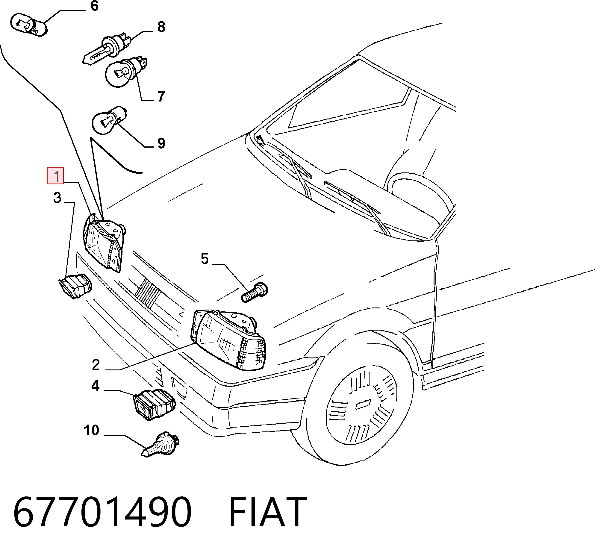 Luz derecha para Fiat Tipo  160