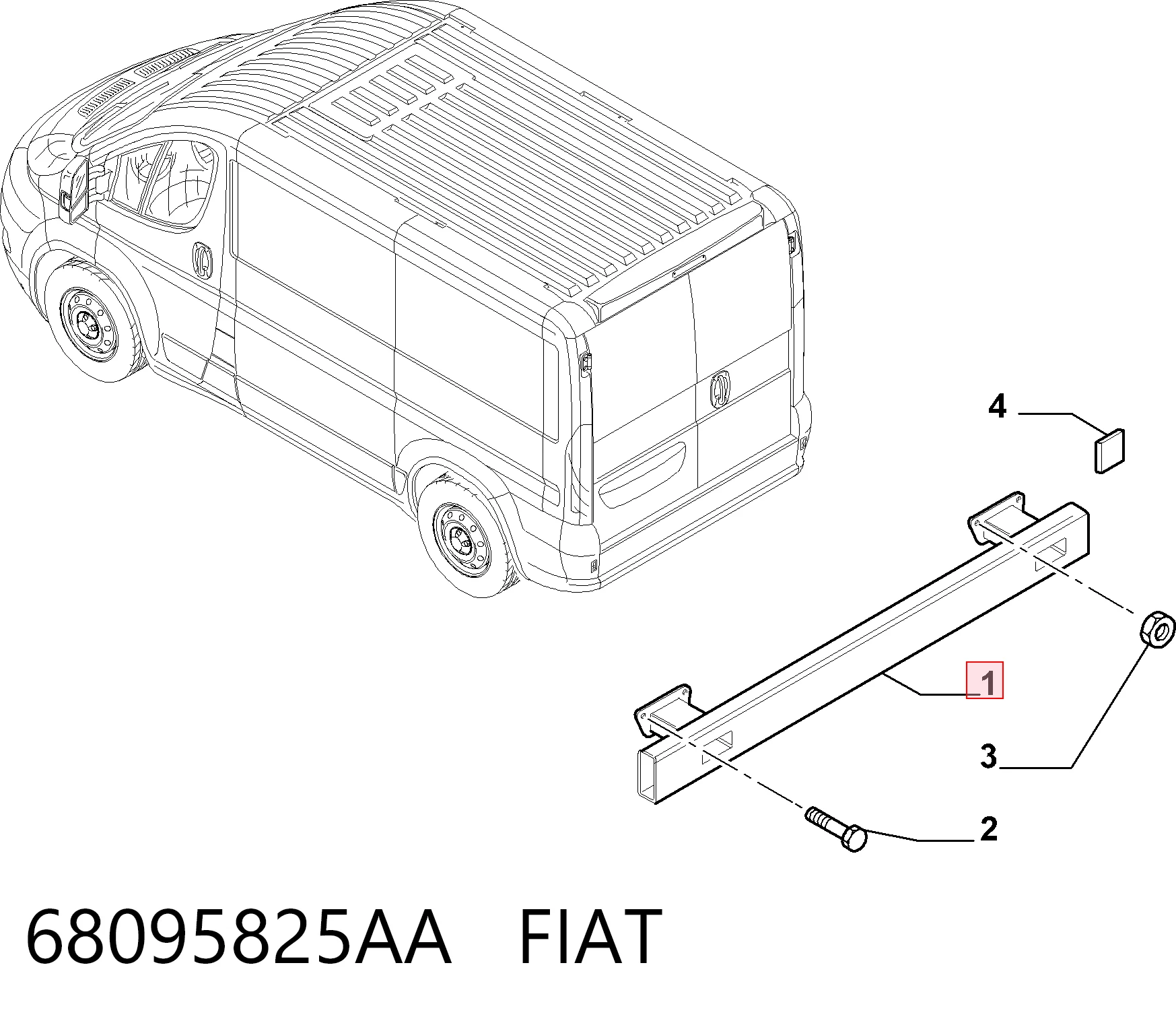 Refuerzo parachoques trasero para Fiat Ducato 250