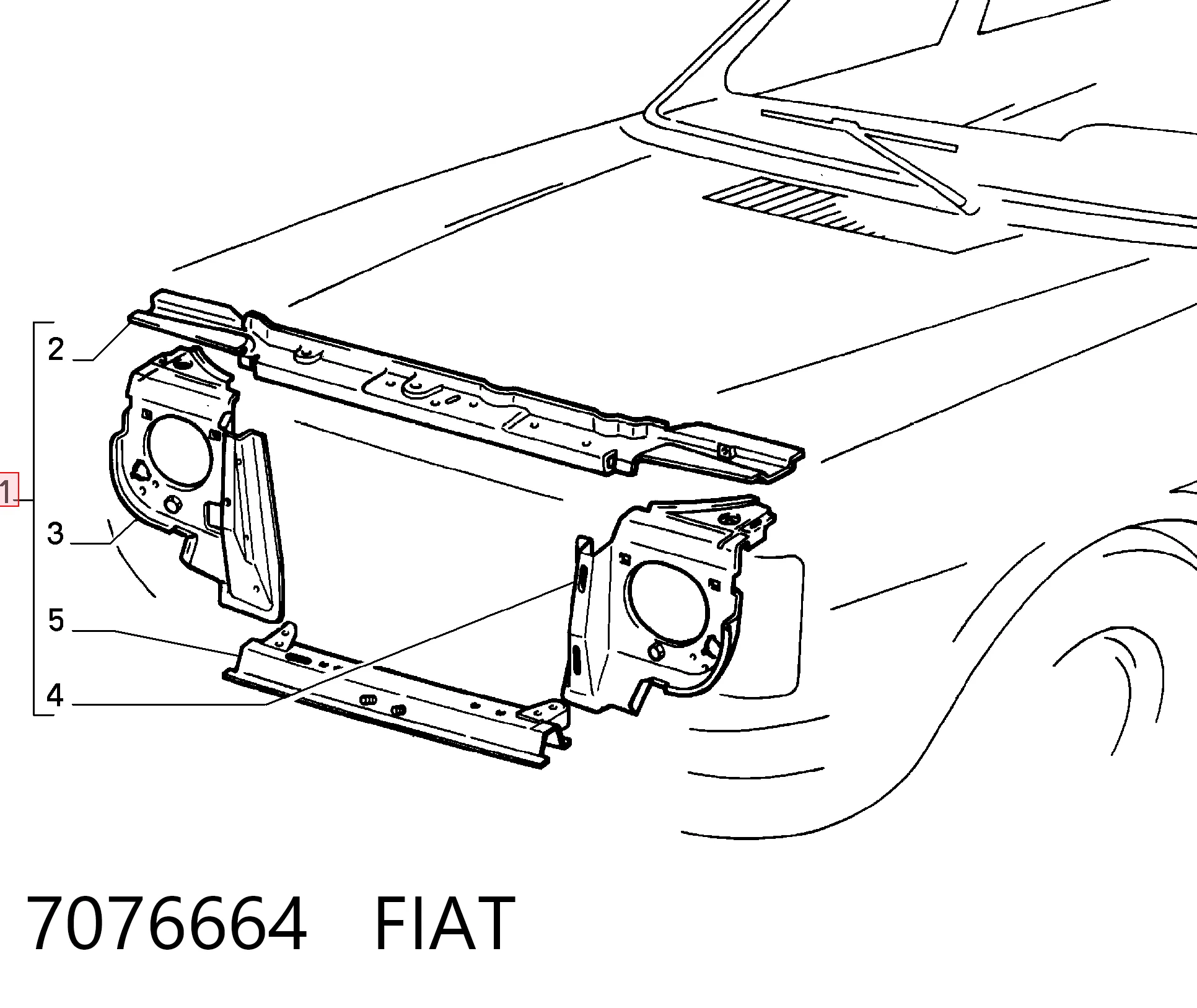 Comprar Panel de soporte del radiador y montaje de faros Fiat Fiorino  146 Uno a bajo precio