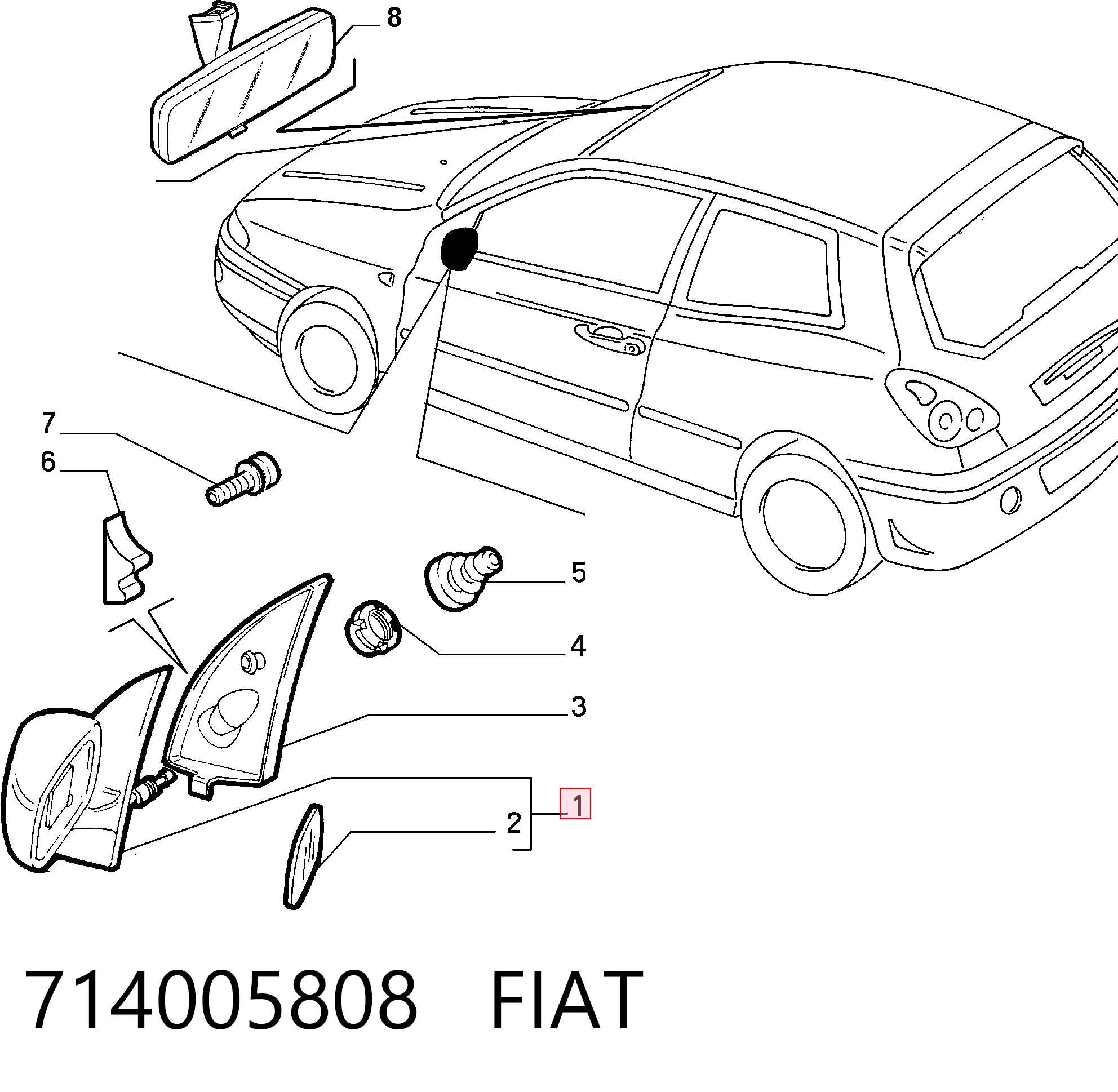  Espejo de retrovisor izquierdo Fiat Bravo 1