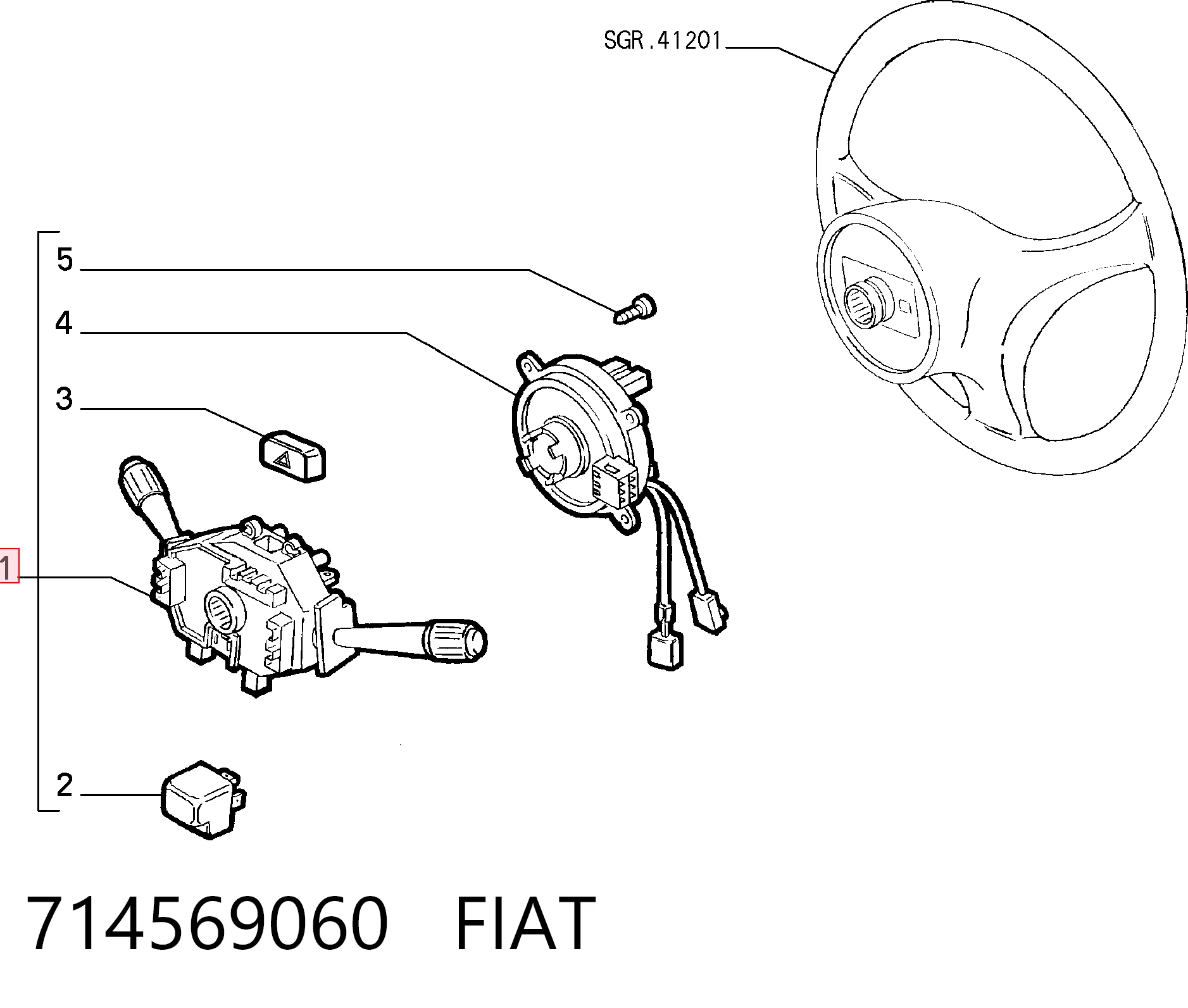Interruptor de la columna de dirección completo Fiat Punto I hatchback (176) (1993 - 1999) precio, desde 52,33 EUR