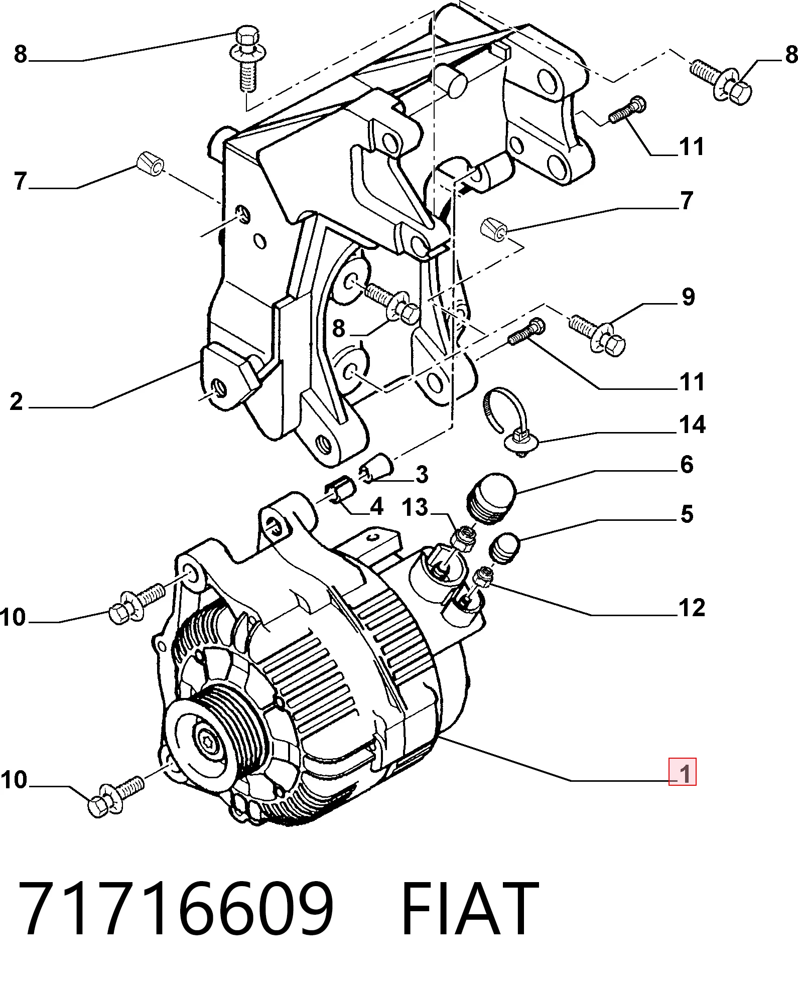 Alternador 71716609 FIAT