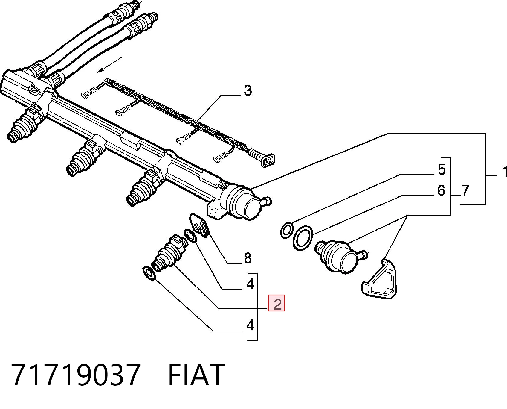 71719037 Fiat/Alfa/Lancia Inyector de combustible
