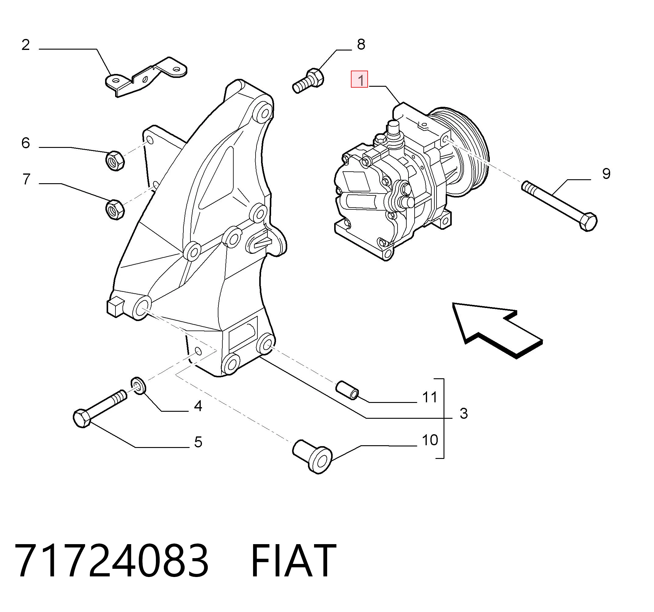 71724083 Fiat/Alfa/Lancia Compresor climatizador