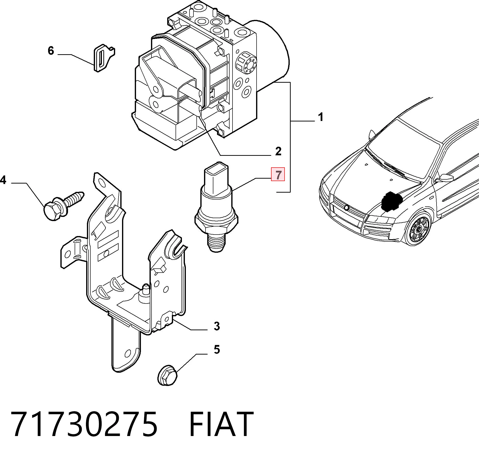 7711156137 Renault (RVI) Sensor de presión de líquido de frenos