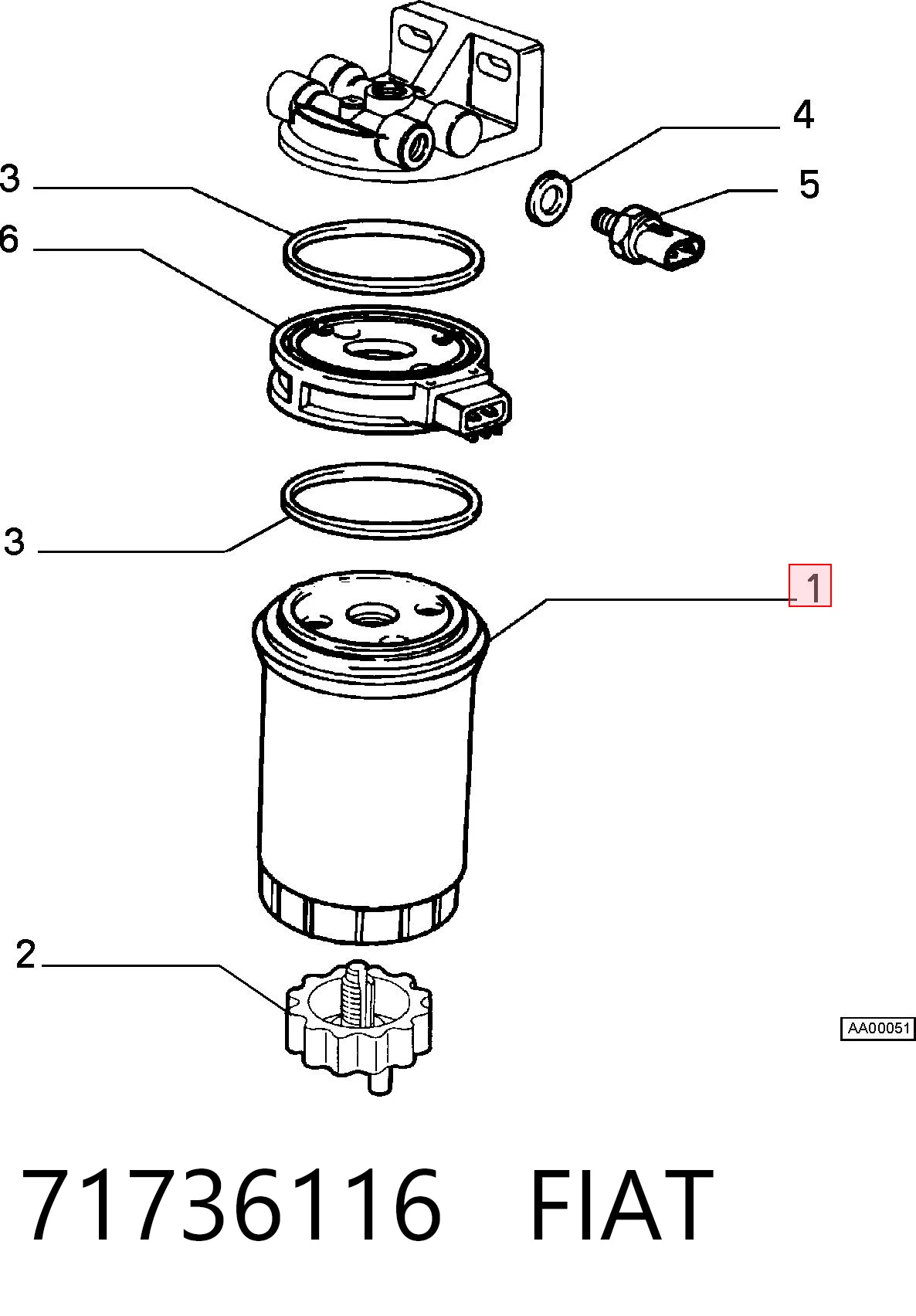 Filtro de combustible para Opel Astra 53, 54, 58, 59