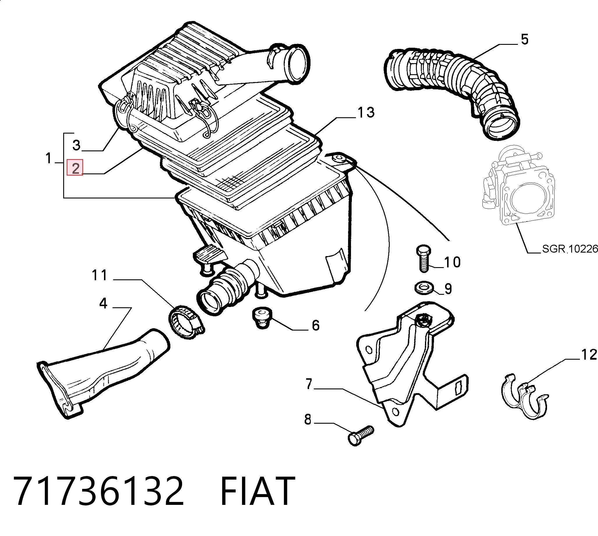 Filtro de aire coche Fiat Palio  (178DX)