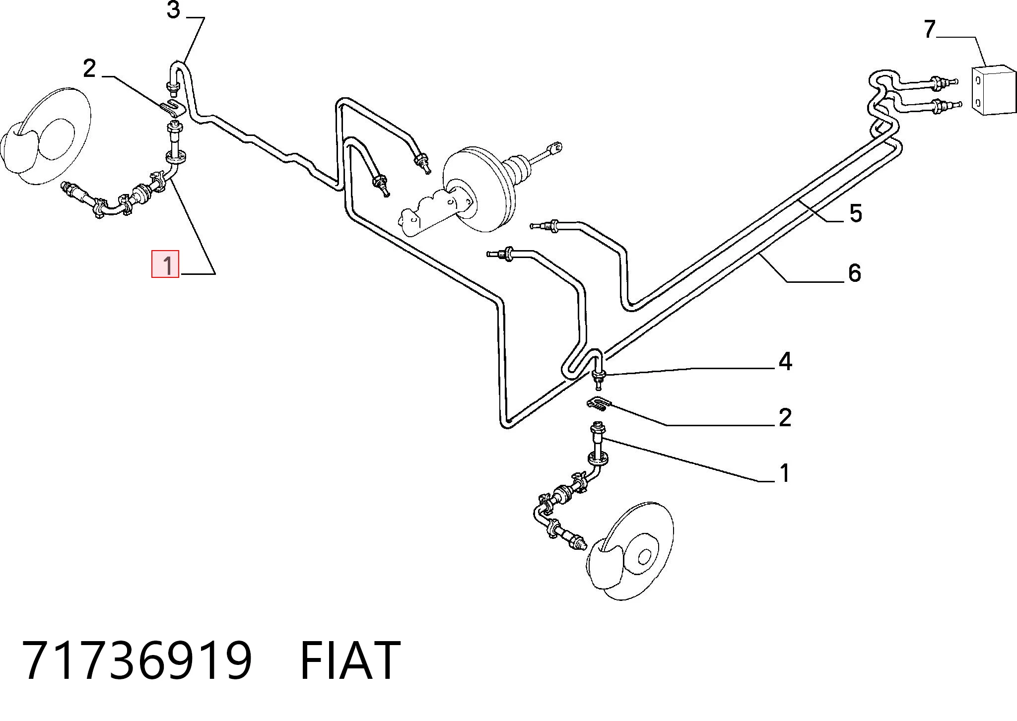 Tubo flexible de frenos delantero para Fiat Tempra  (159)