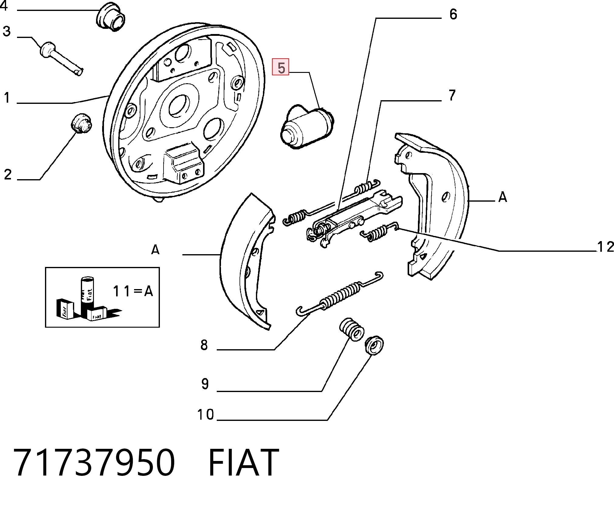 Cilindro de freno de rueda trasera para Alfa Romeo 146 930