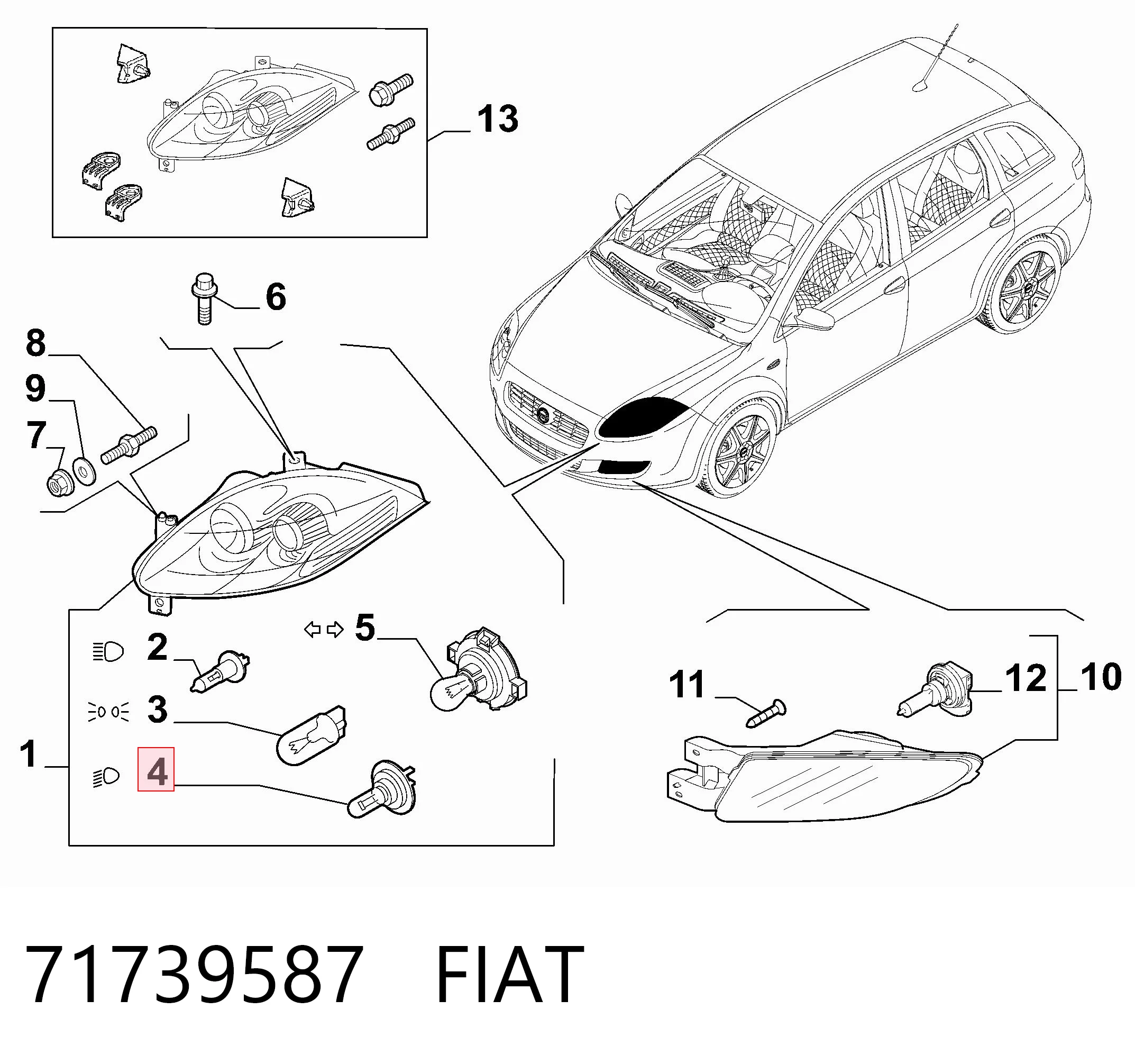 Bombilla de xenón 71739587 FIAT