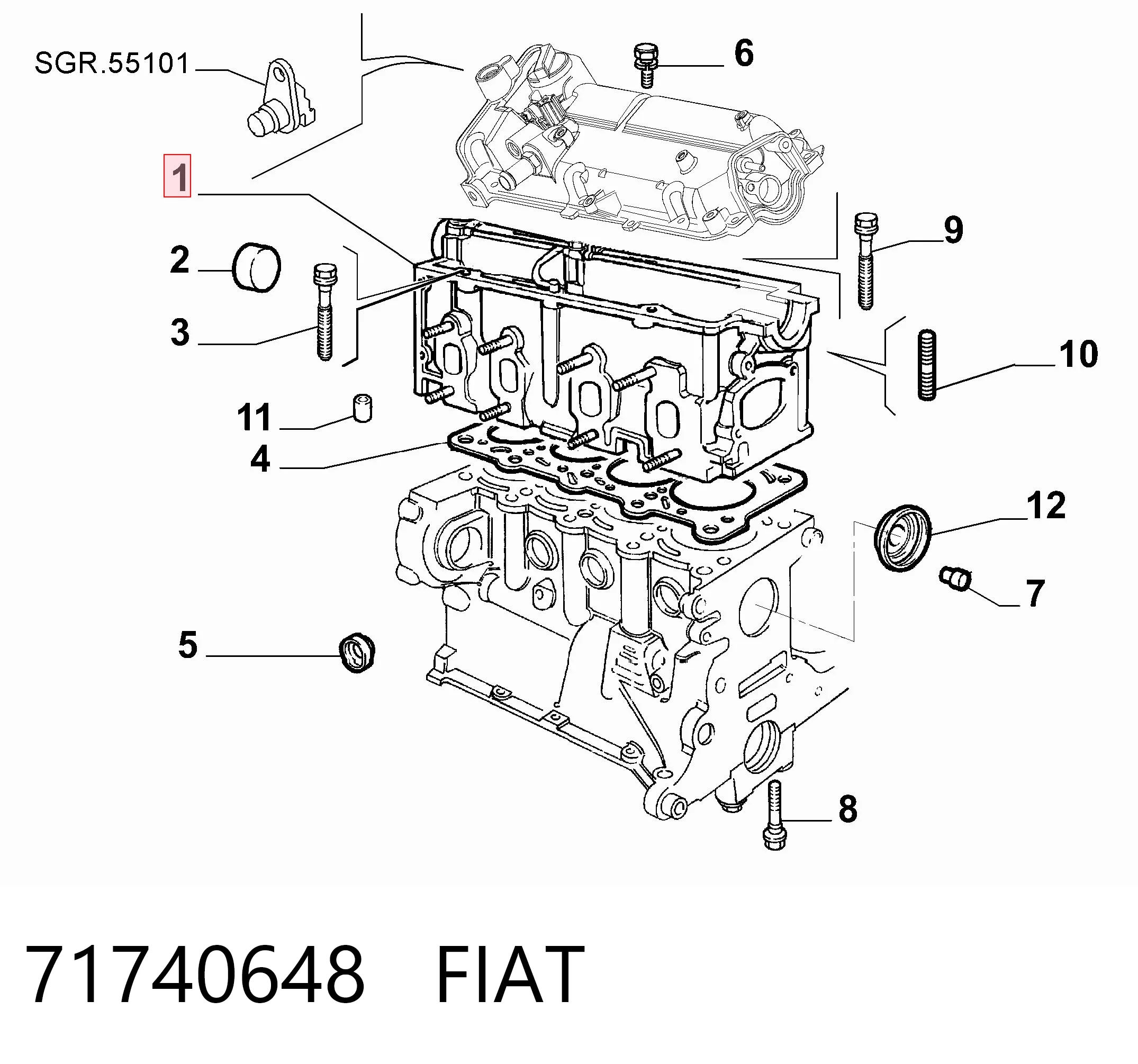 Culata 71740648 FIAT