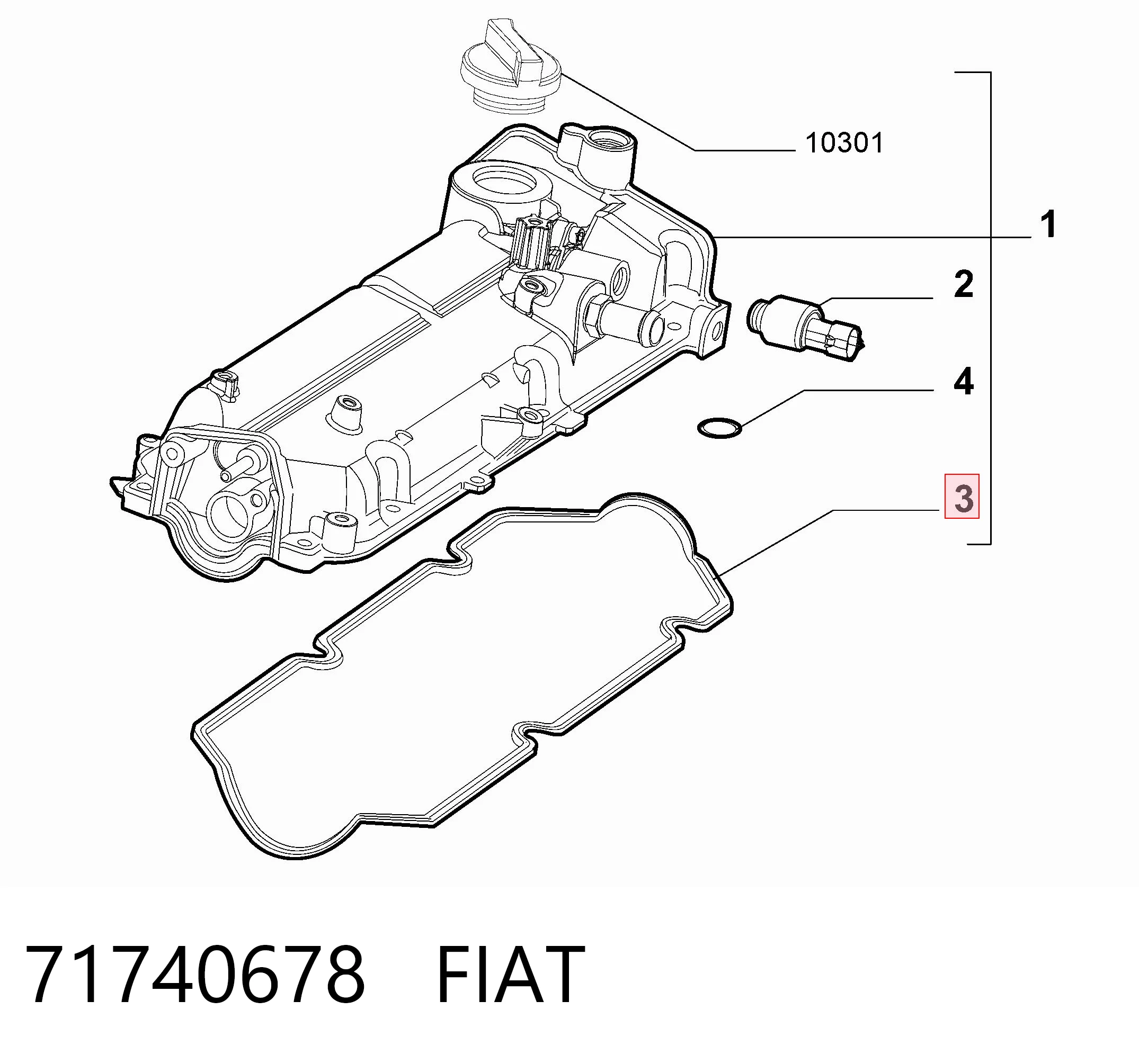 71740678 Fiat/Alfa/Lancia Juego de juntas de tapa de balancines