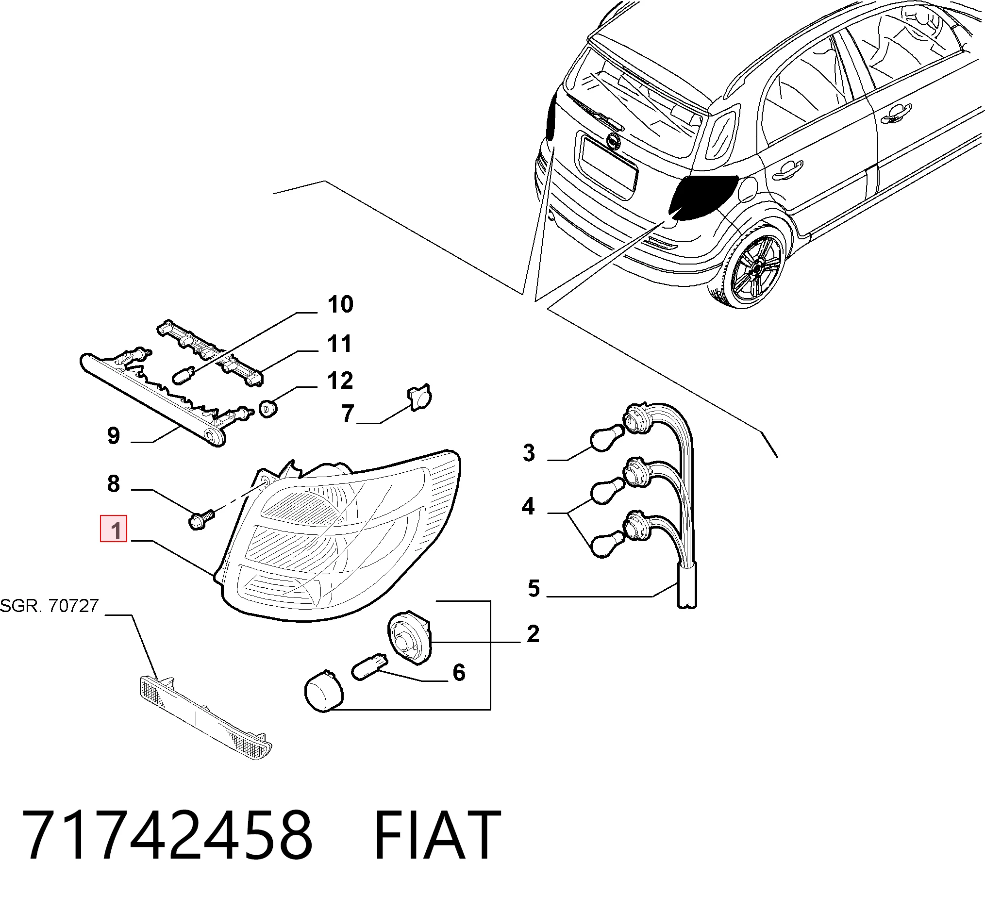 Piloto trasero derecho para Suzuki SX4 GY