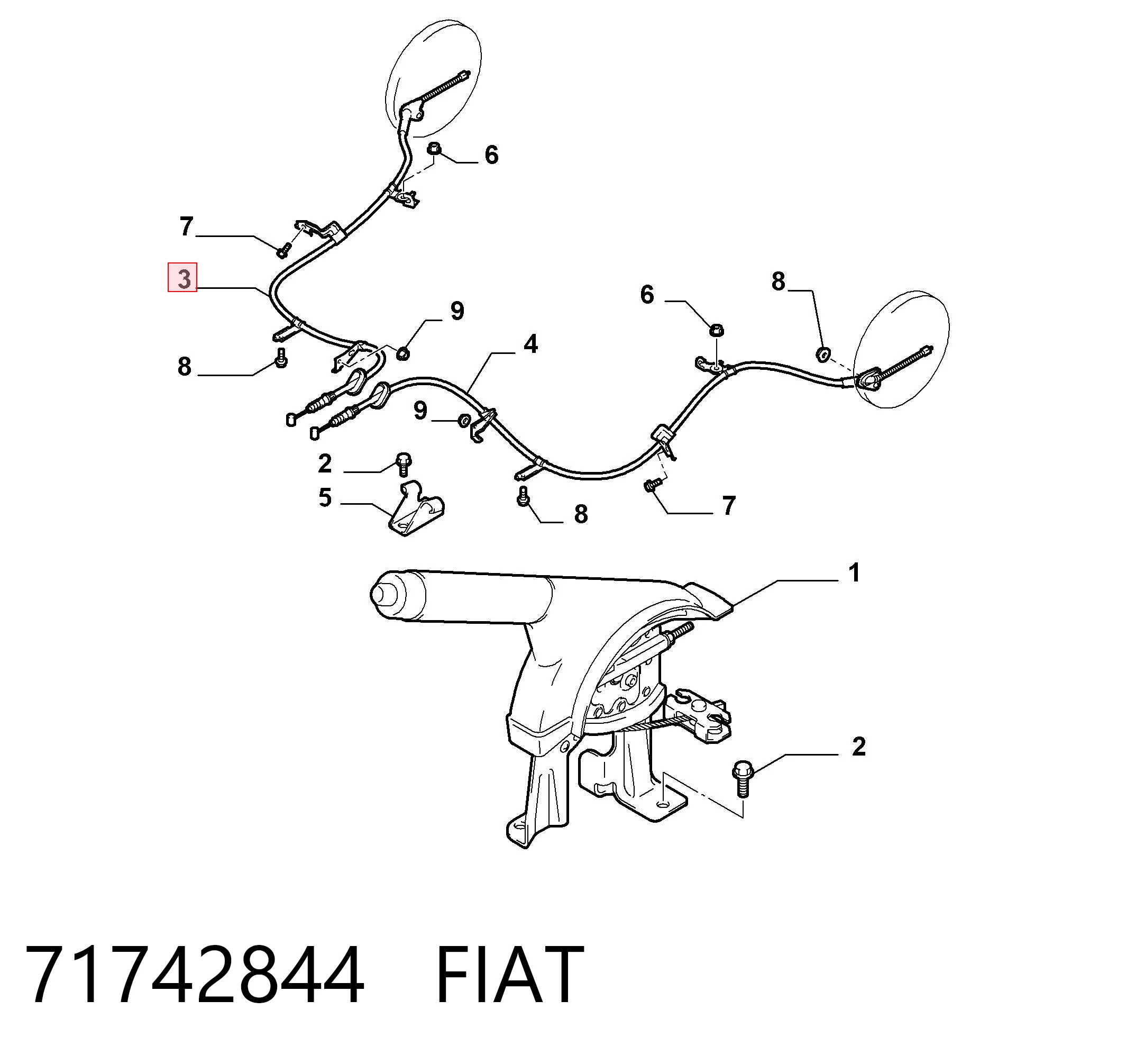 Cable de freno de mano trasero derecho para Suzuki SX4 GY