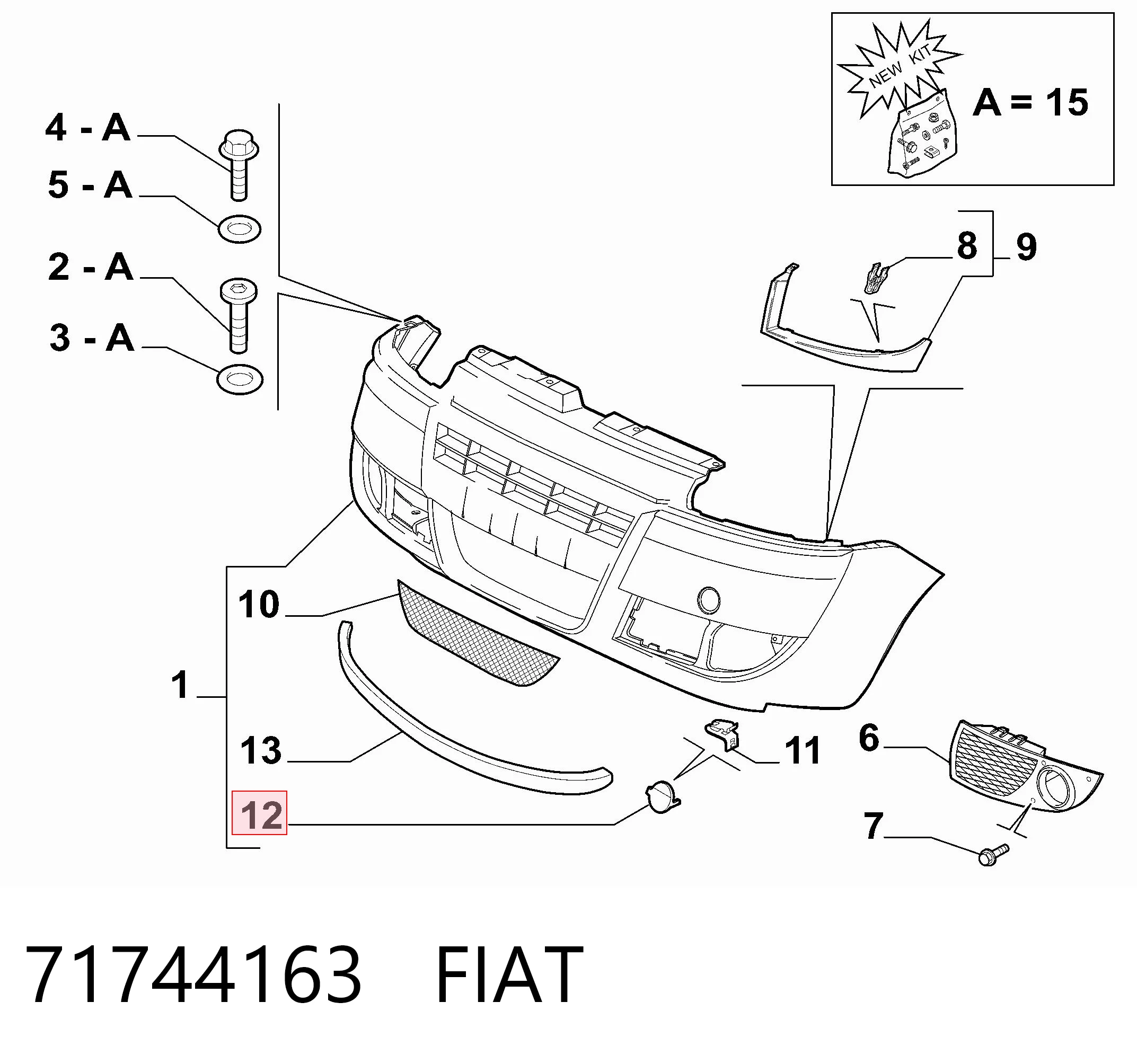 Tapa cubre gancho de remolque para parachoques delantera Fiat Doblo I furgoneta (223) (2001 - 2010) precio, desde 8,32 EUR