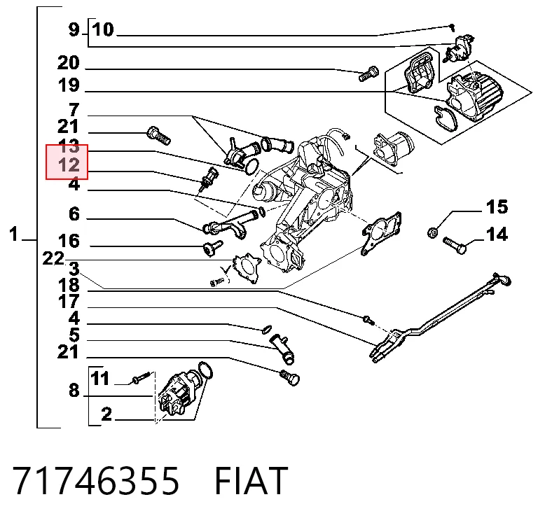 Sensor de temperatura del motor para Fiat Doblo  (263, 152)