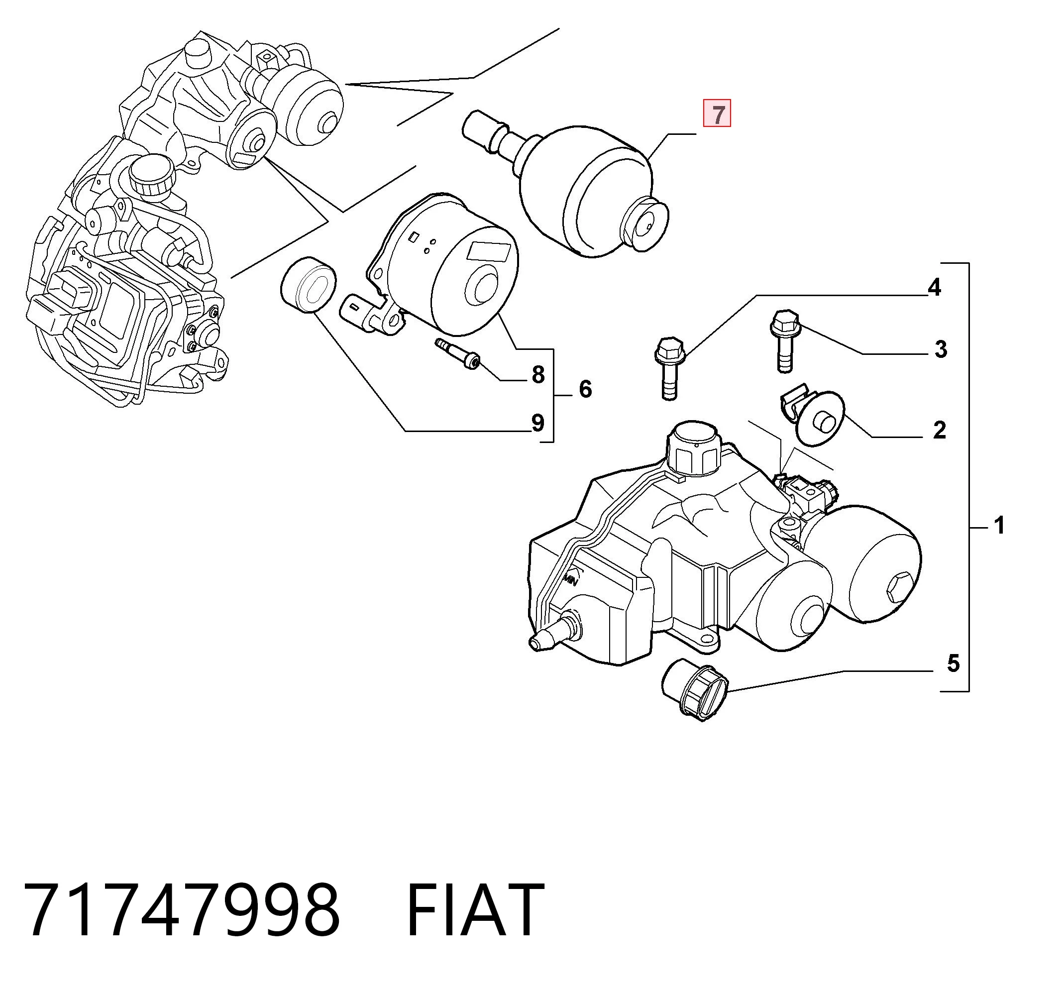 71747998 Fiat/Alfa/Lancia Acumulador hidráulico de transmisión automática